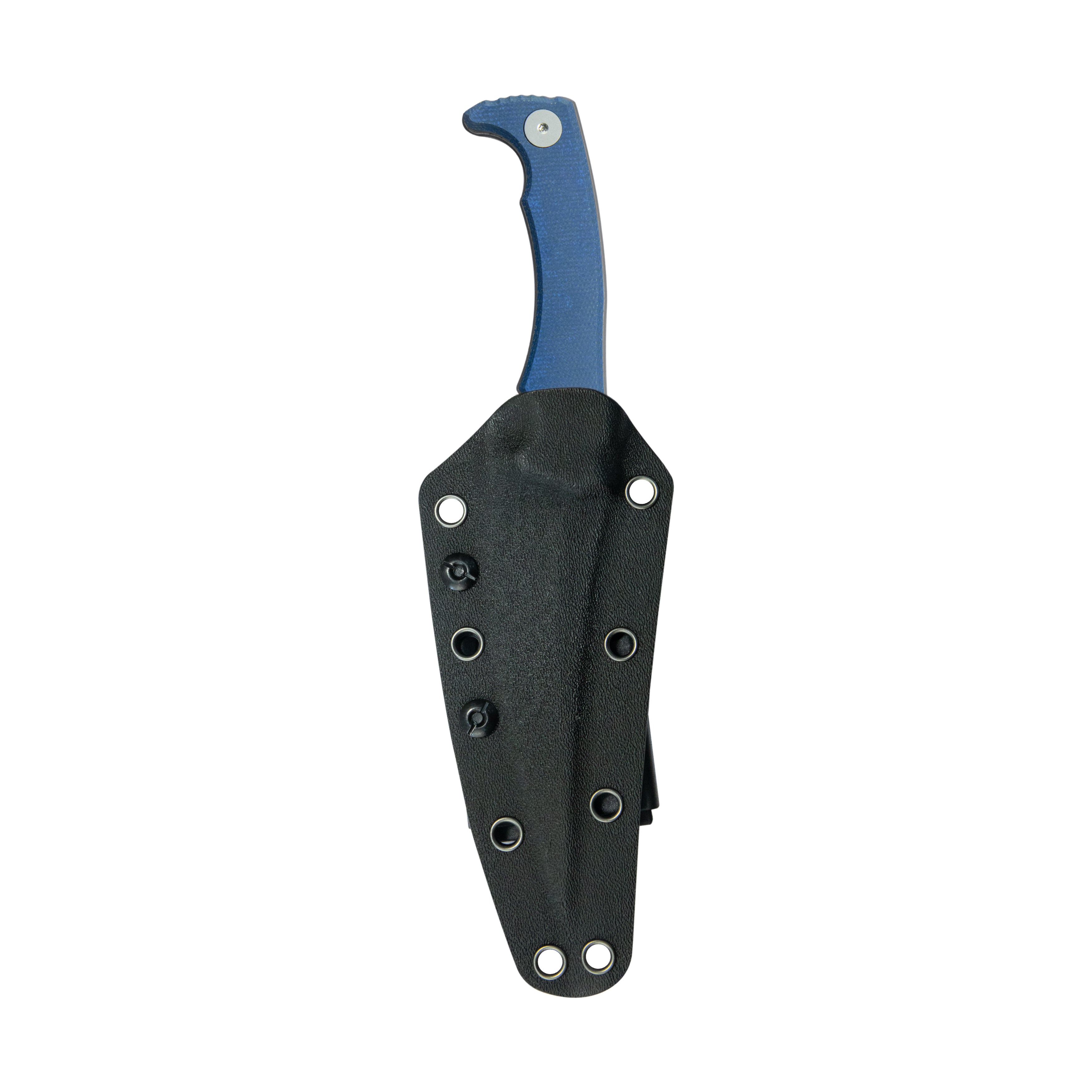 Kubey Sicarii Fixed Blade Knife Blue Micarta Handle 4.57