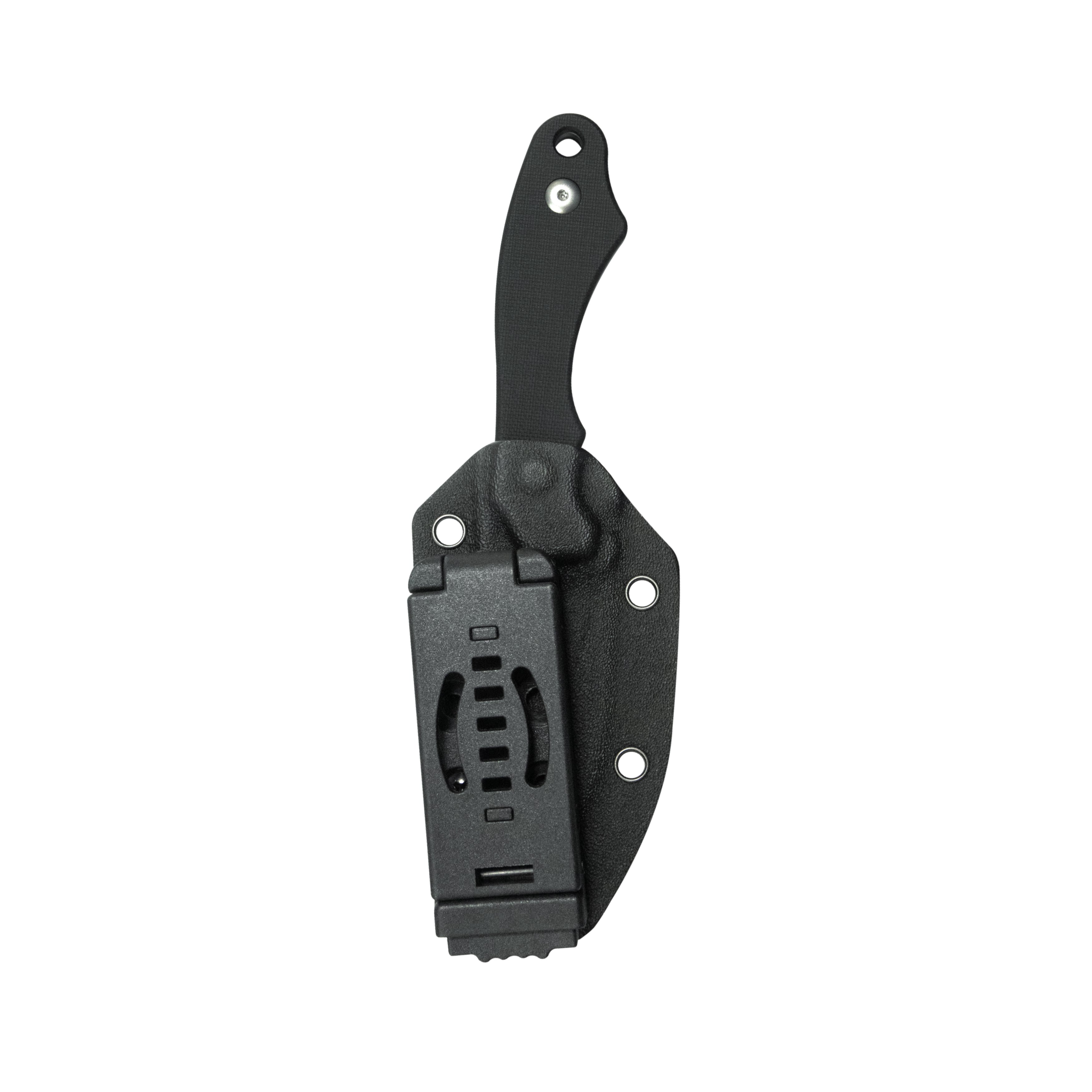 TLB EDC Fixed Blade Knife Black G-10 Handle 4" Beadblast 14C28N with Kydex Sheath KU467A