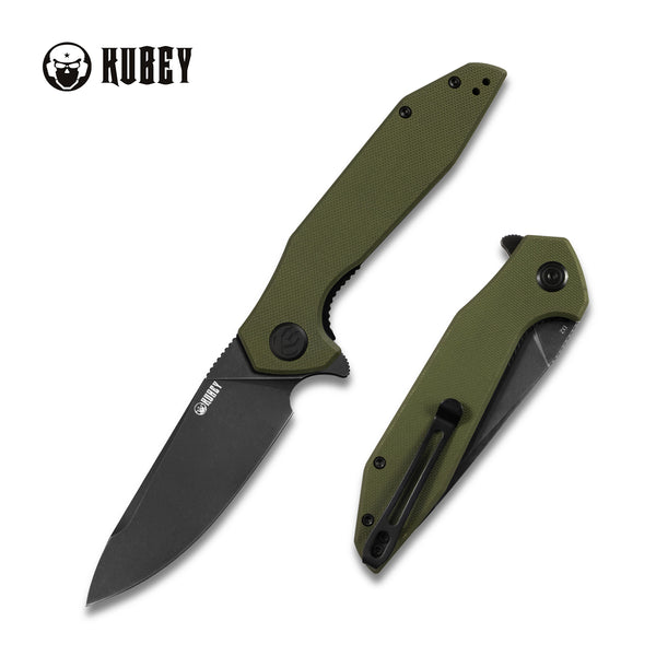 Nova Liner Lock Flipper Folding Pocket Knife Green G10 Handle Black Stonewashed D2 KU117E