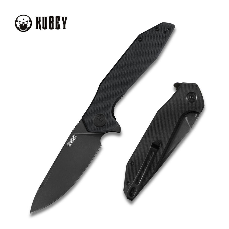 Nova Liner Lock Flipper Folding Pocket Knife Black G10 Handle Black Stonewashed D2 KU117B