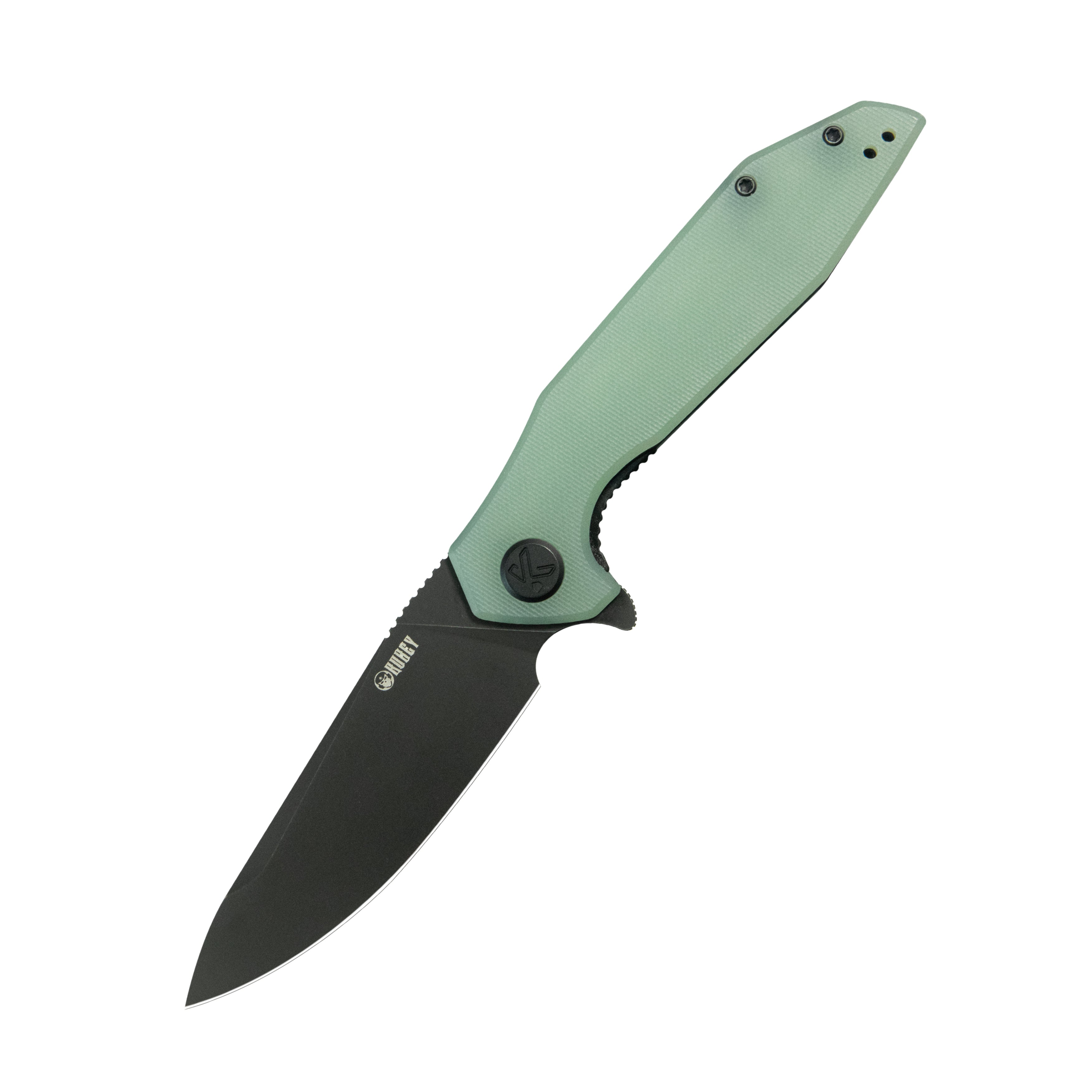 Kubey Nova Liner Lock Flipper Folding Pocket Knife Jade G-10 Handle Satin 14C28N KU117O