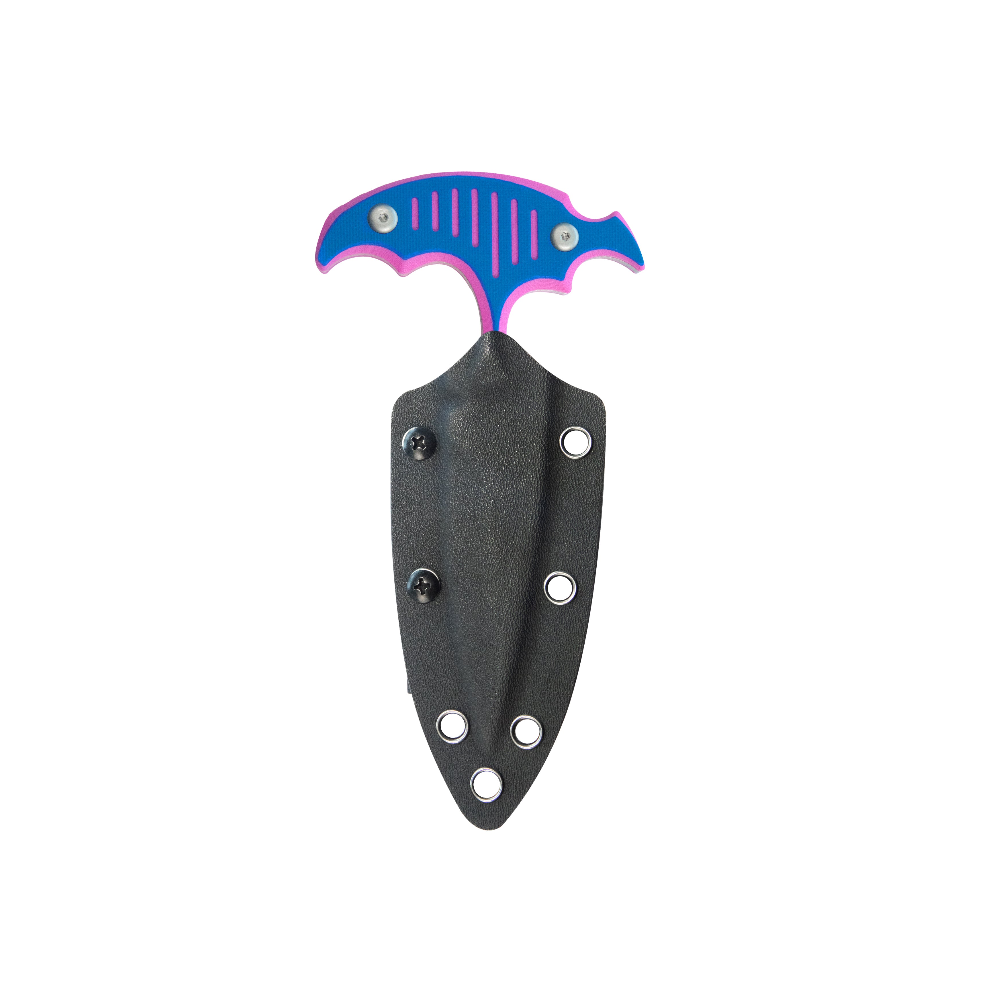 Medusa Push Dagger Fixed Blade Outdoor Knives w/ Kydex Sheath Pink Blue G-10 Beadblast 14C28N KU242F