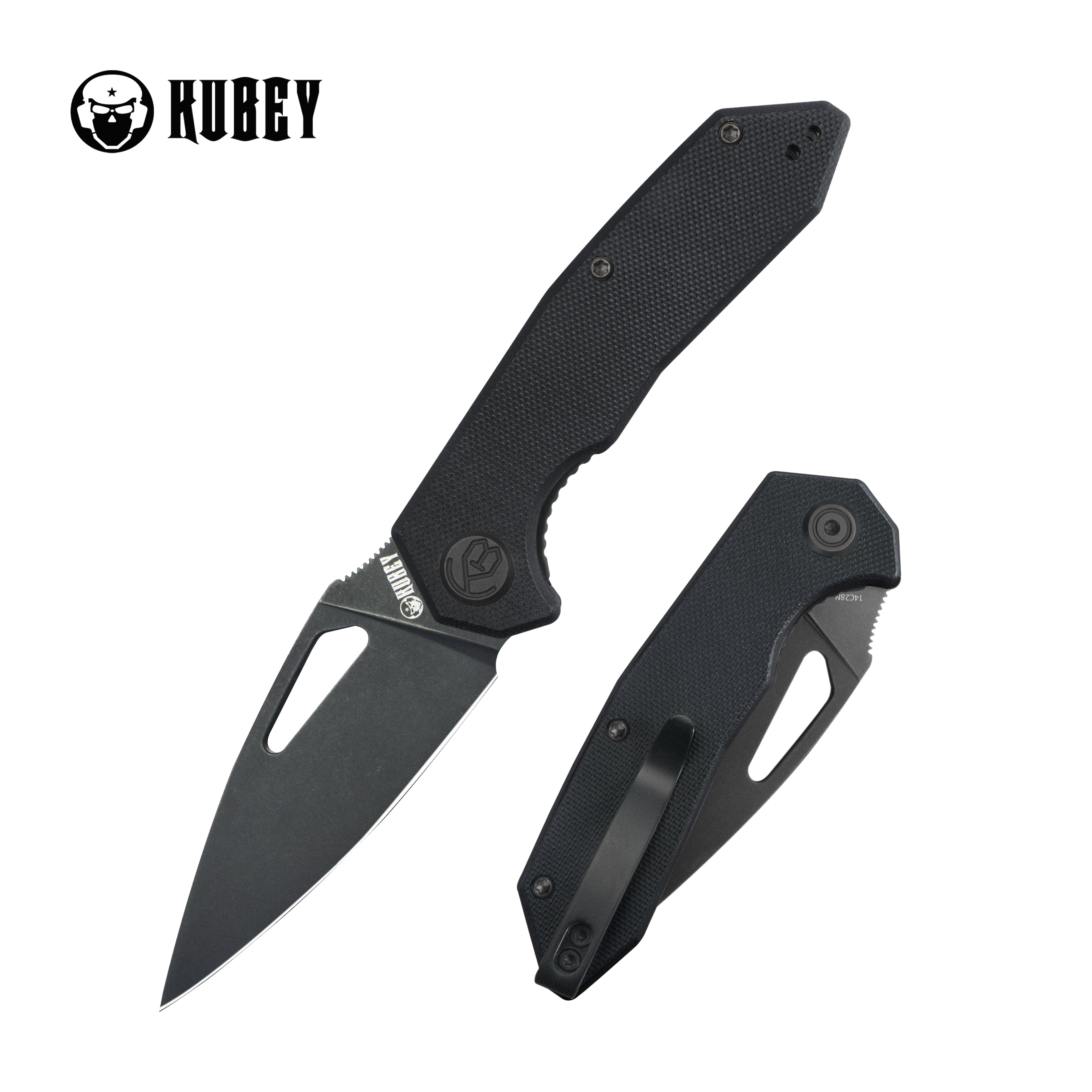 Coeus Liner Lock Thumb Open Folding Knife Black G10 Handle EDC knives 3.11" Blackwash 14C28N KU122X