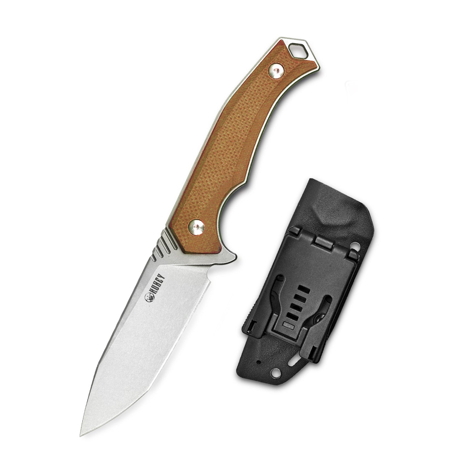 Swordfish Outdoor Gear Fixed Blade Knife Tan G10 Handle 4.7" Stonewashed D2 KU184B