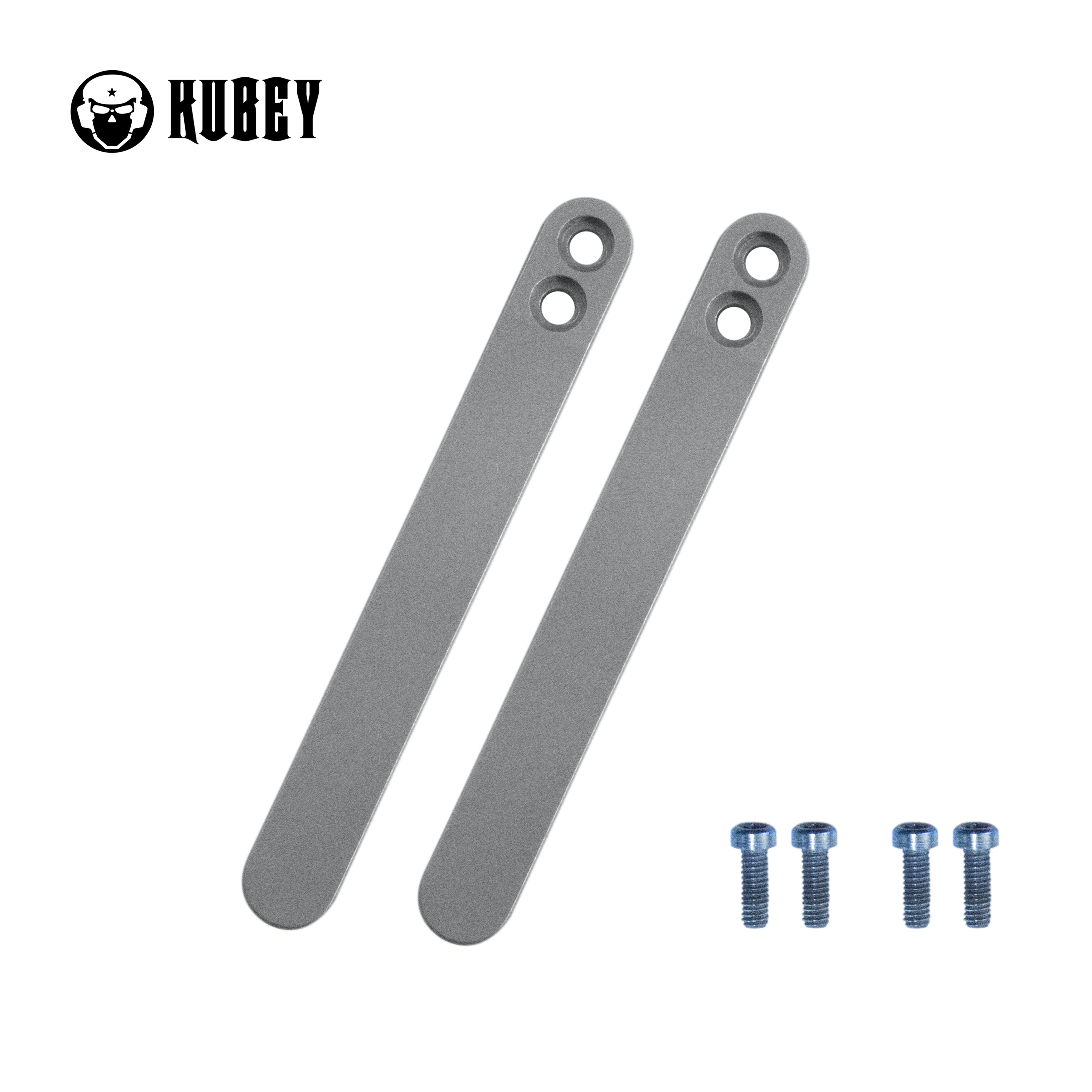 Kubey Titanium Clip for Folding Knives, 2 Pieces with 4 Screws, Grey/Grey, KH034