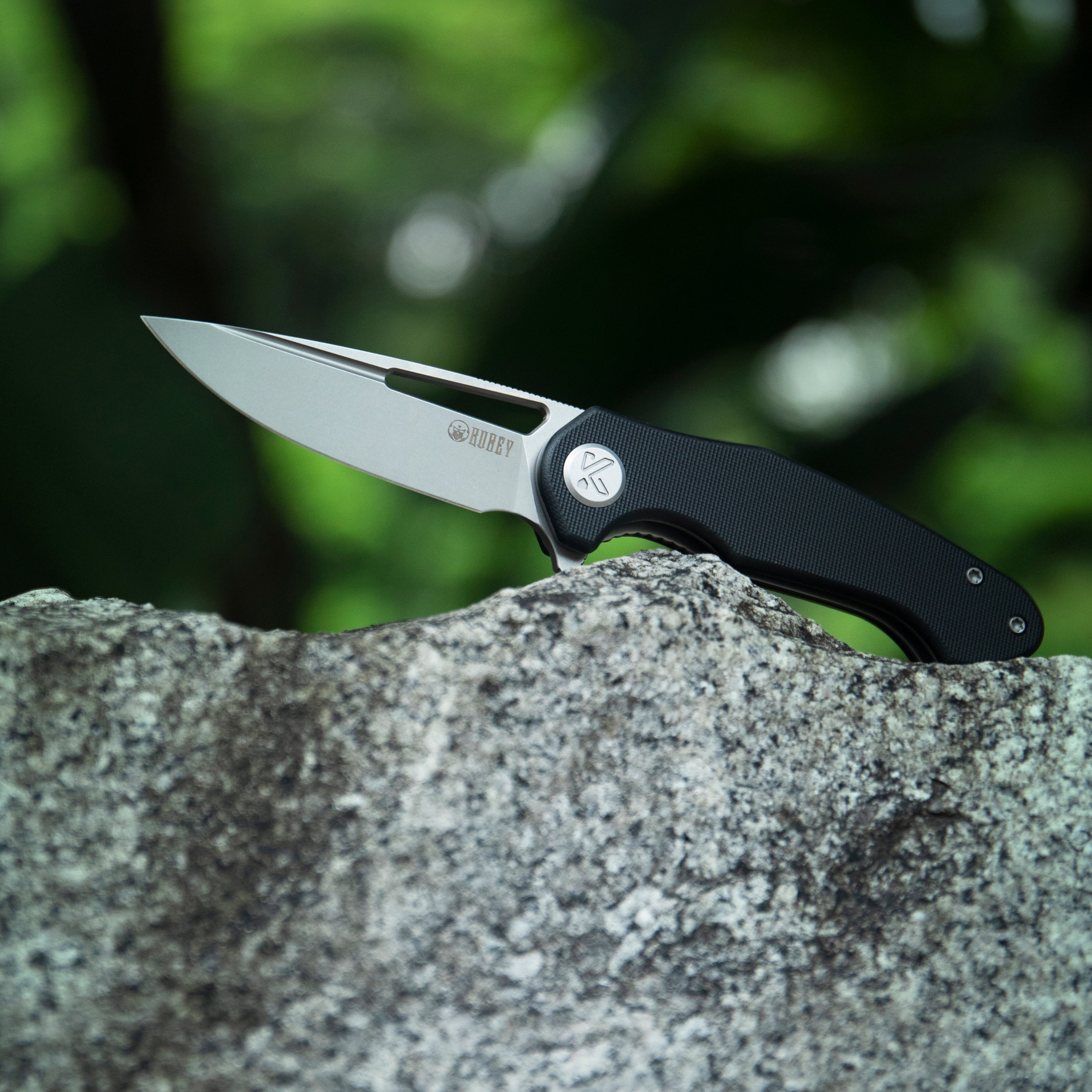 Kubey Dugu Liner Lock Folding Knife Black G10 Handle 2.91'' Beadblast 14C28N Blade KU210E