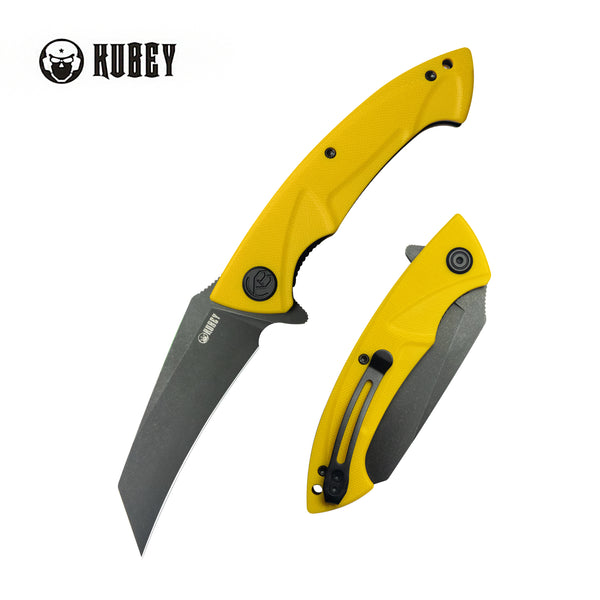 Anteater Liner Lock Folding Knife Yellow  G10 Handle 3.42" Blackwash 14C28N KU212E