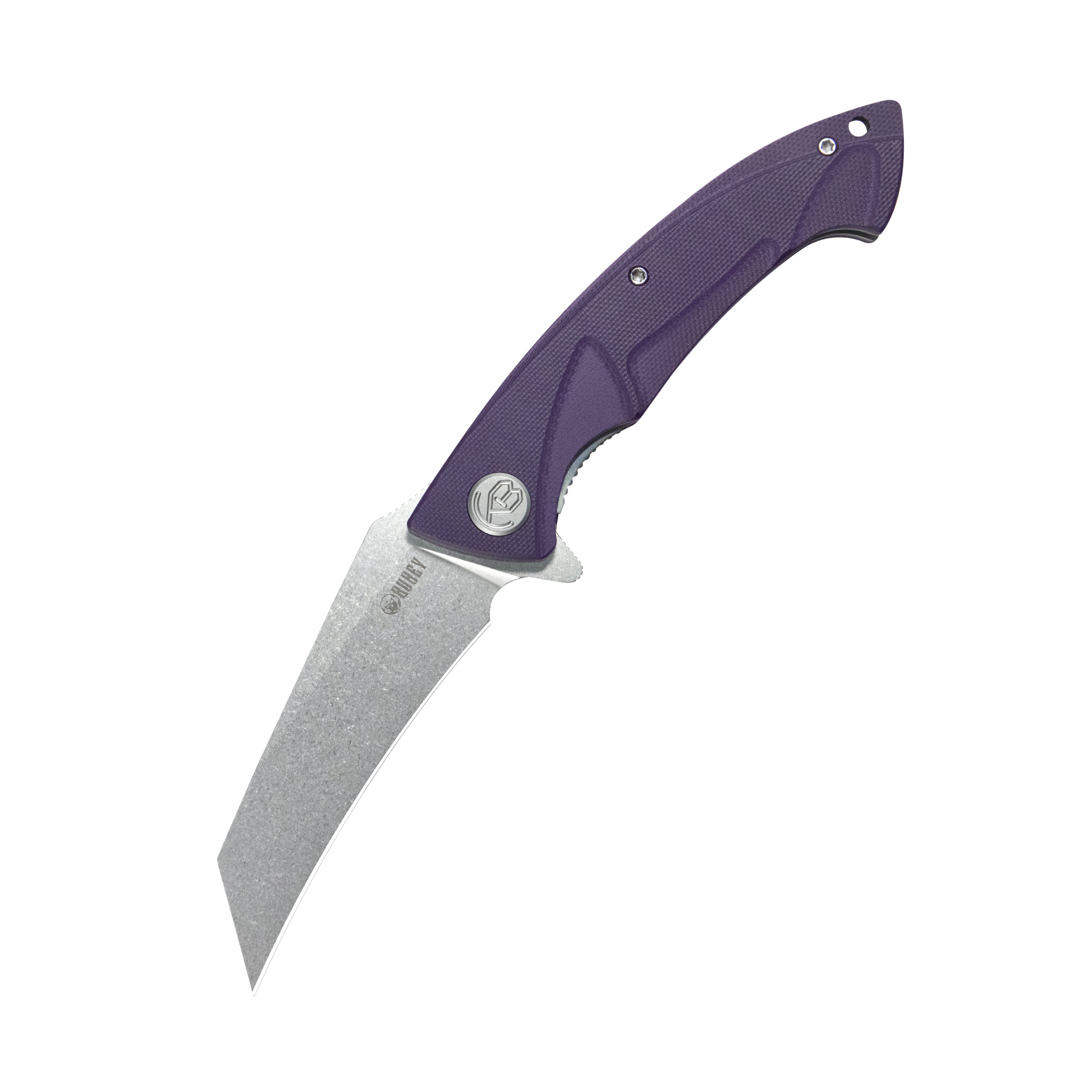 Kubey Anteater Liner Lock Folding Knife Purple G10 Handle 3.42" Sandblast 14C28N Blade KU212N