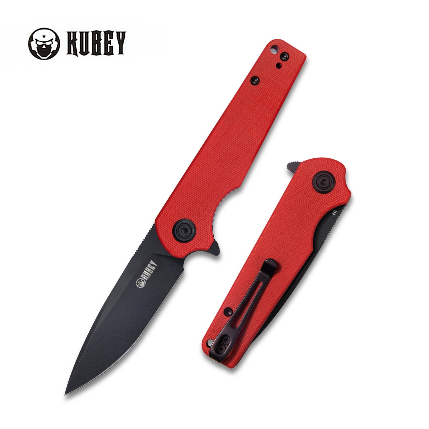 Wolverine Liner Lock Folding Knife Red G10 Handle 2.91"  Dark Stonewashed D2 KU233E