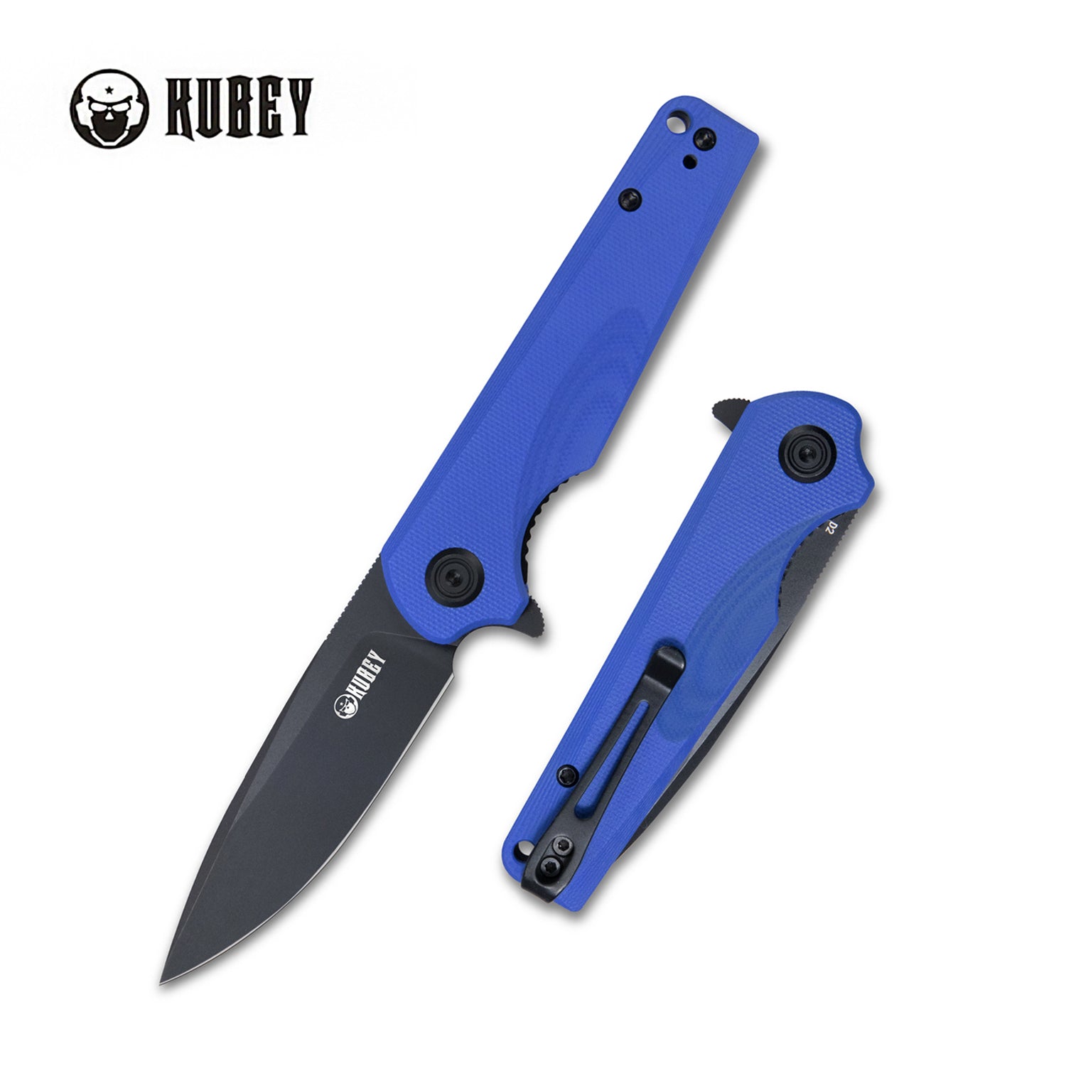 Wolverine Liner Lock Folding Knife Blue G10 Handle 2.91"  Dark Stonewashed D2 KU233F