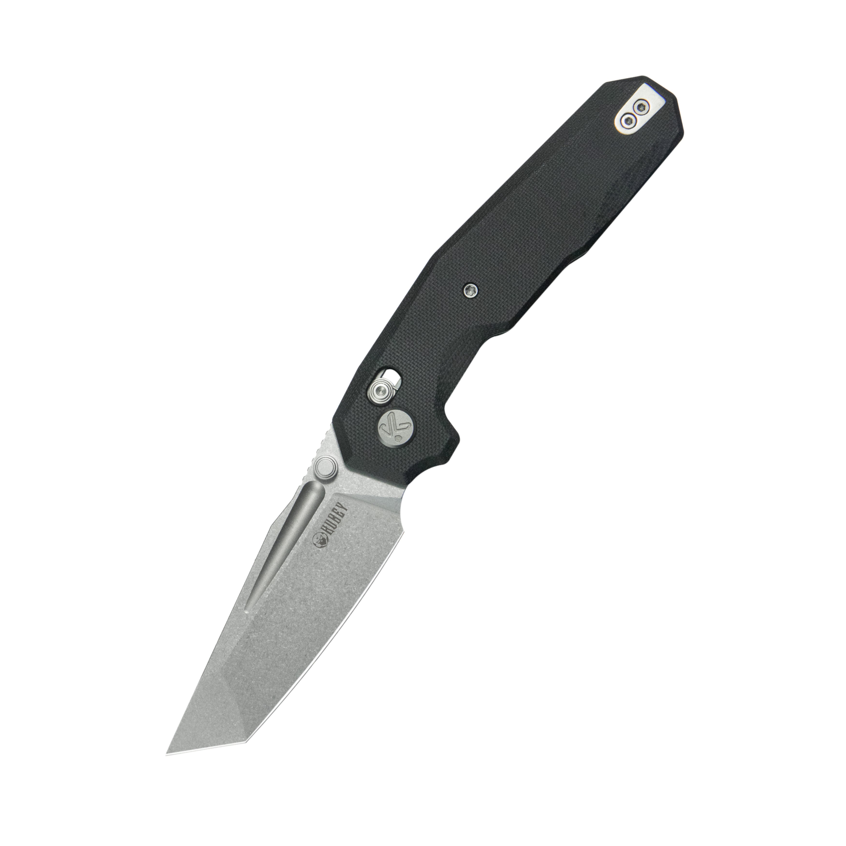 Kubey Carve Crossbar Lock Tactical Folding Knife Black G10 Handle 3.27'' Beadblast 14C28N Blade KU237A
