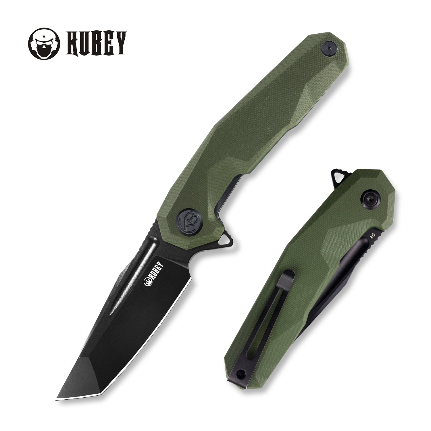 Carve Nest Liner Lock Tactical Folding Knife OD Green G10 Handle 3.27'' Coated D2 KB237B