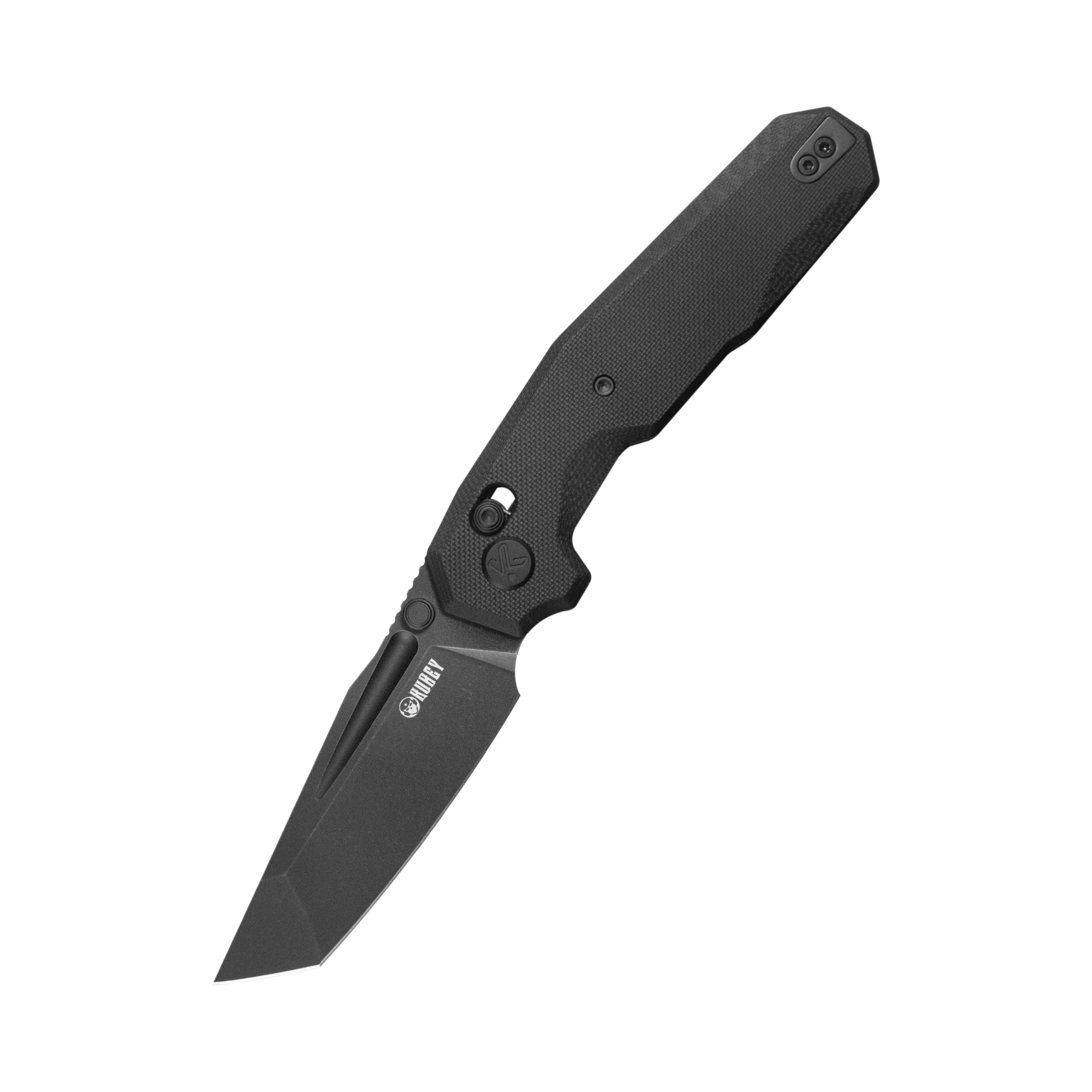 Kubey Carve Crossbar Lock Tactical Folding Knife Black G10 Handle 3.27'' Blackwash 14C28N Blade KU237E