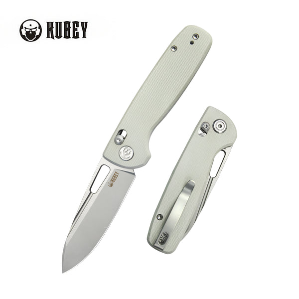 Bluff Axis lock Everyday Carry Folding Knife White G10  Handle 3.19" Sandblast 14C28N KU248C