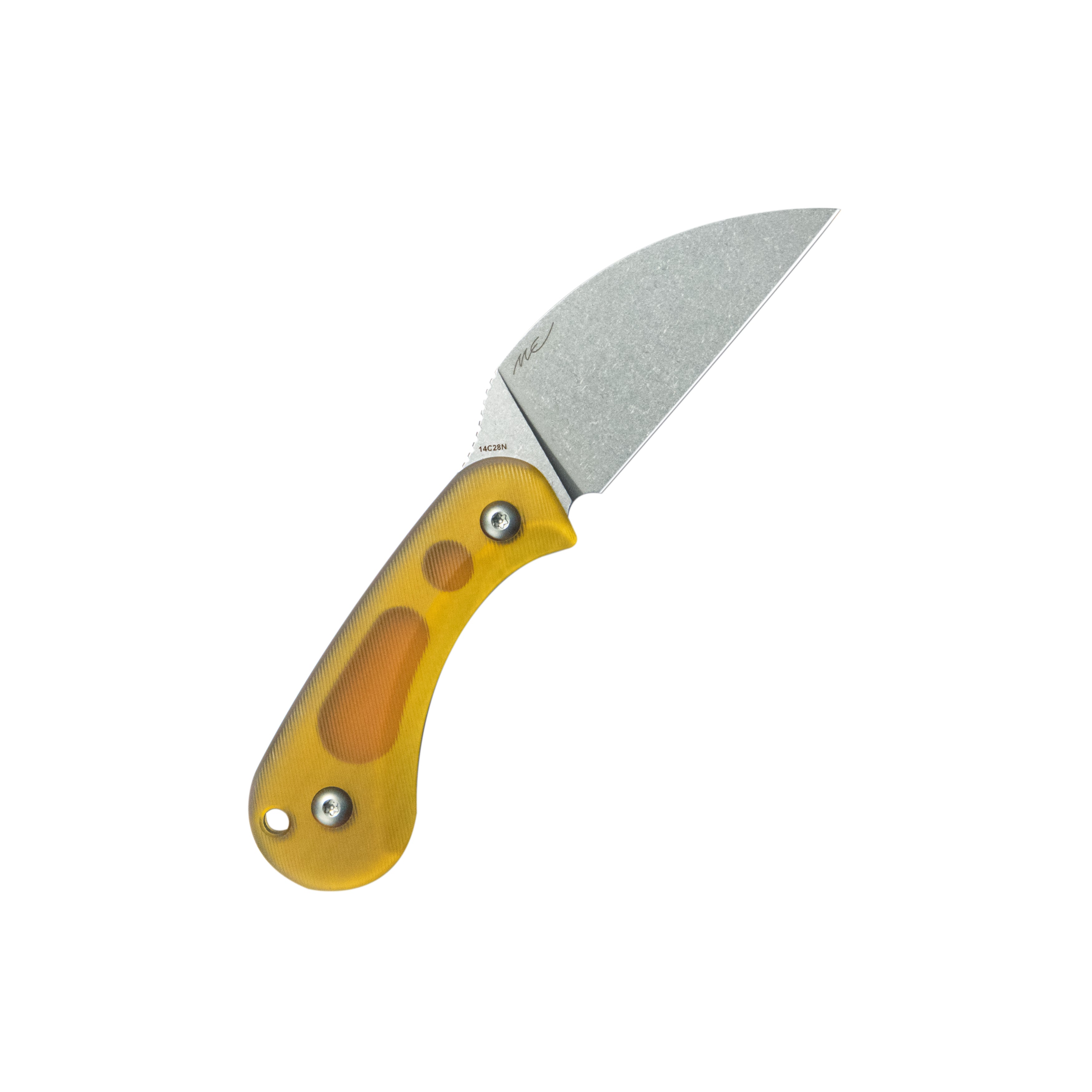Kubey Pixie Fixed Blade Knife Ultem Handle 2.36" Beadblast 14C28N Blade KU424C