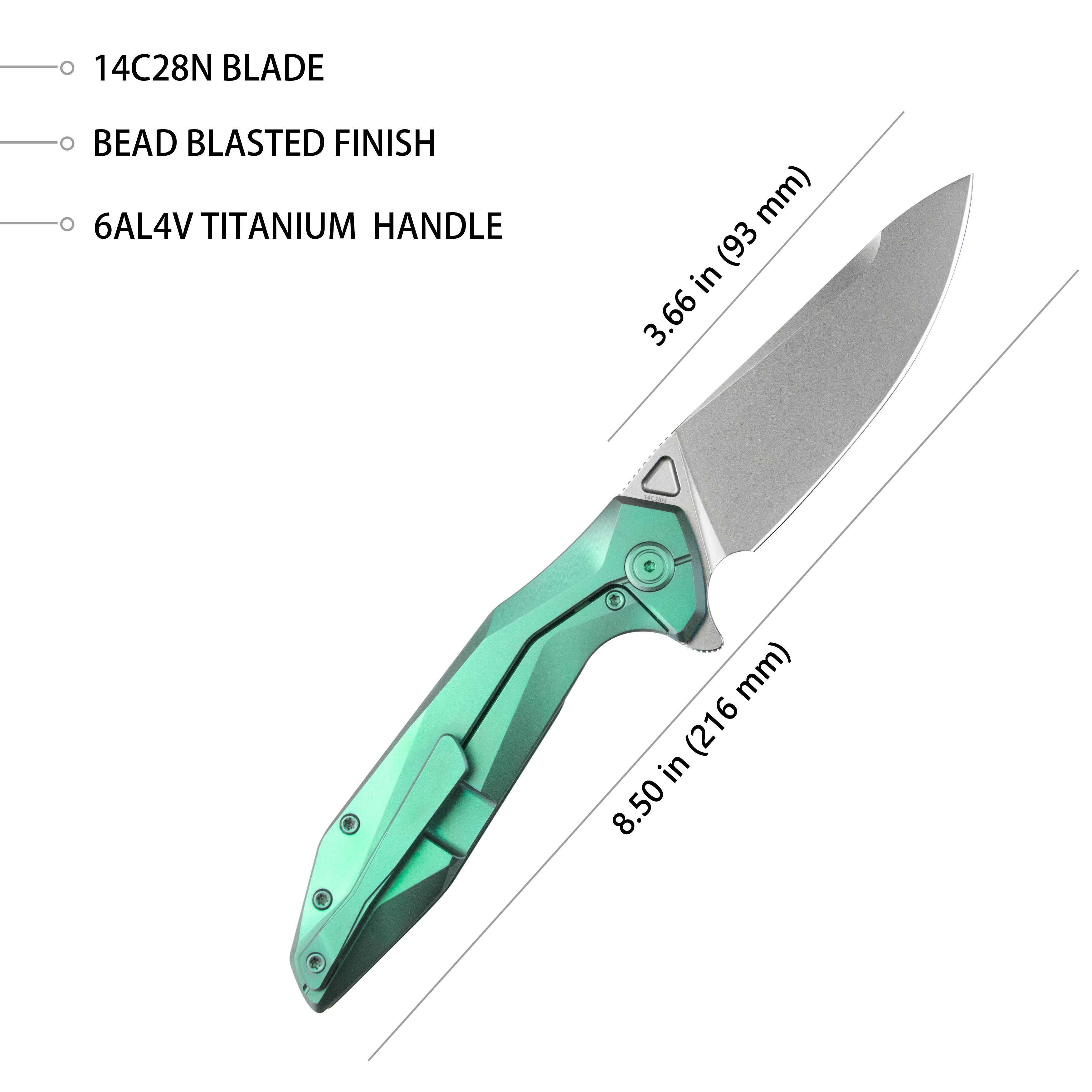 Nova Framelock Green Ti KB235H
