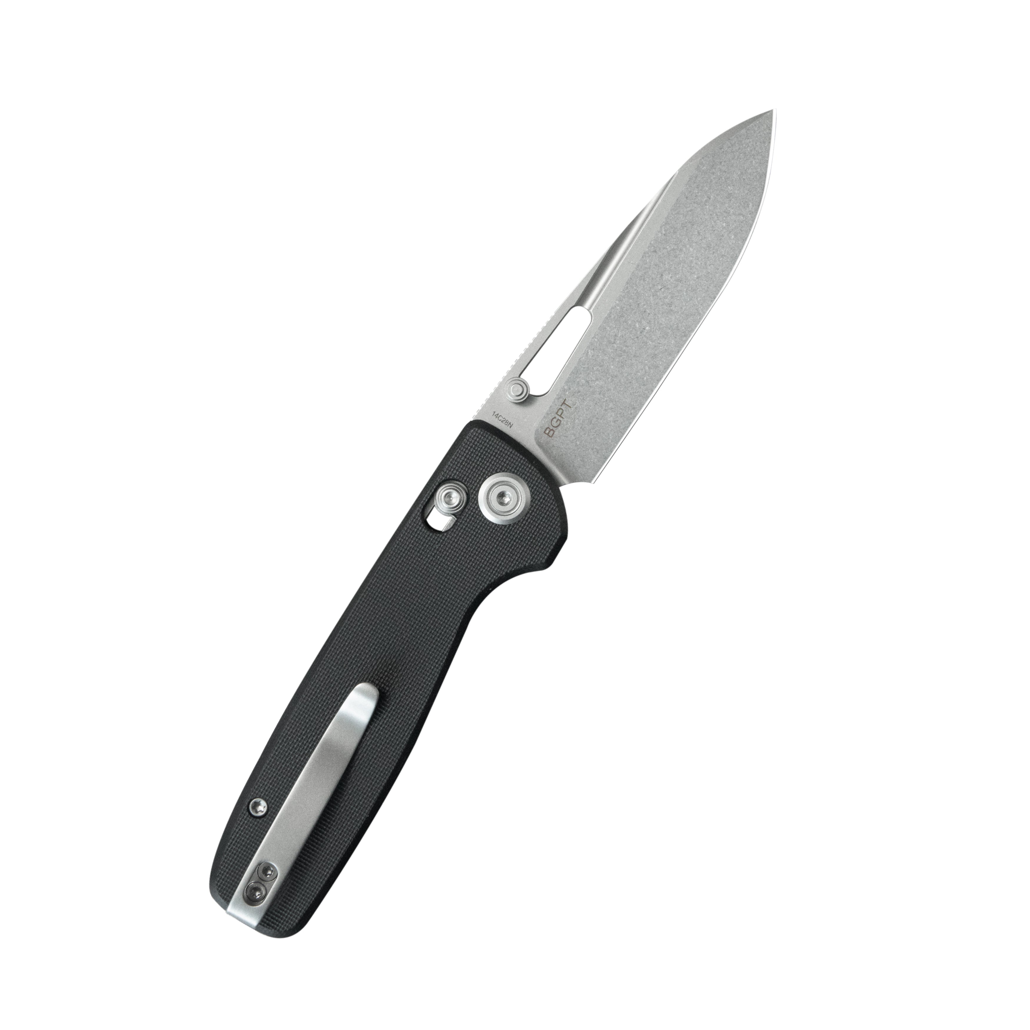 Bluff Axis lock Everyday Carry Folding Knife Black G10 Handle 3.19" Sandblast 14C28N KU248F