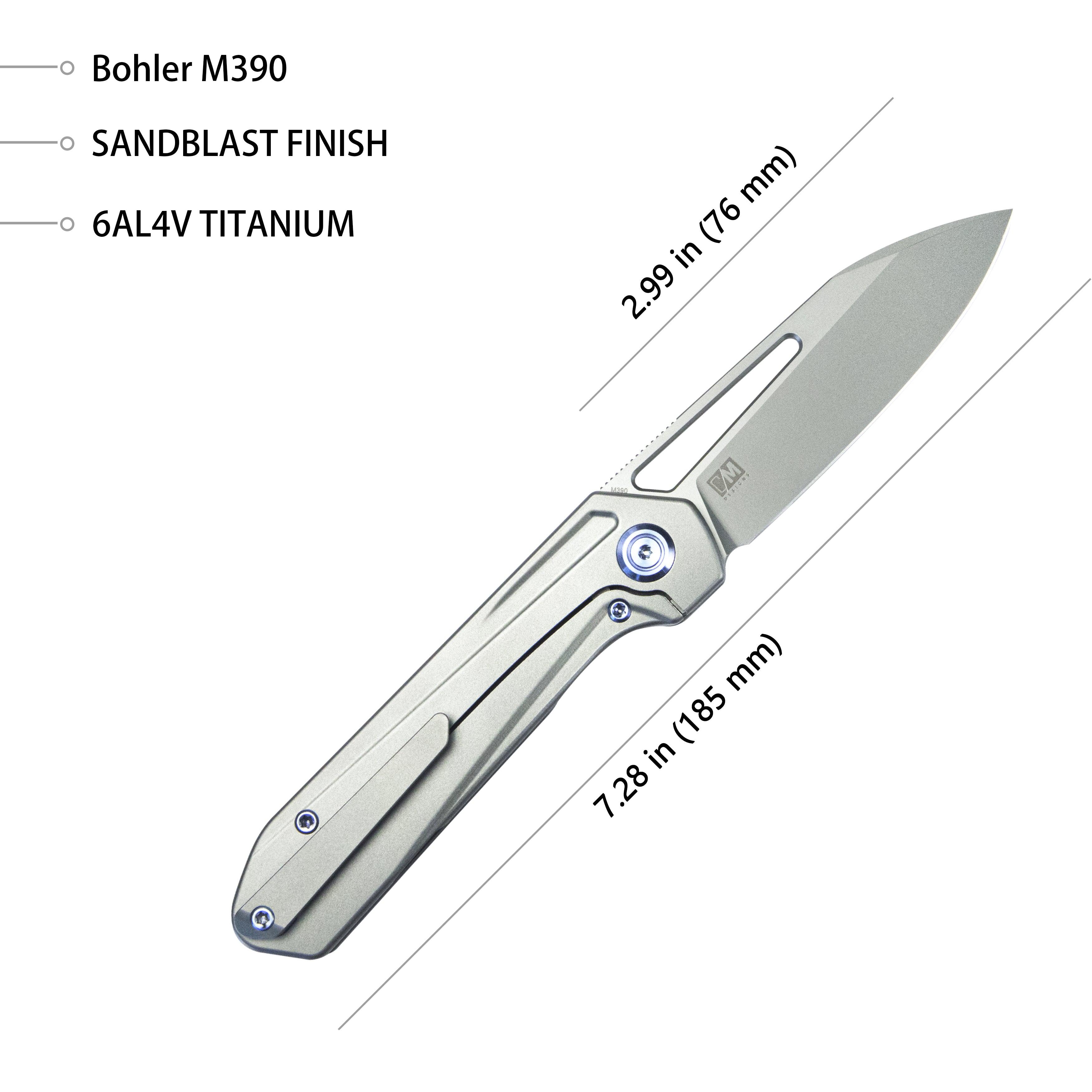 Kubey Royal Frame Lock EDC Pocket Knife Front Flipper Gray 6AL4V Titan