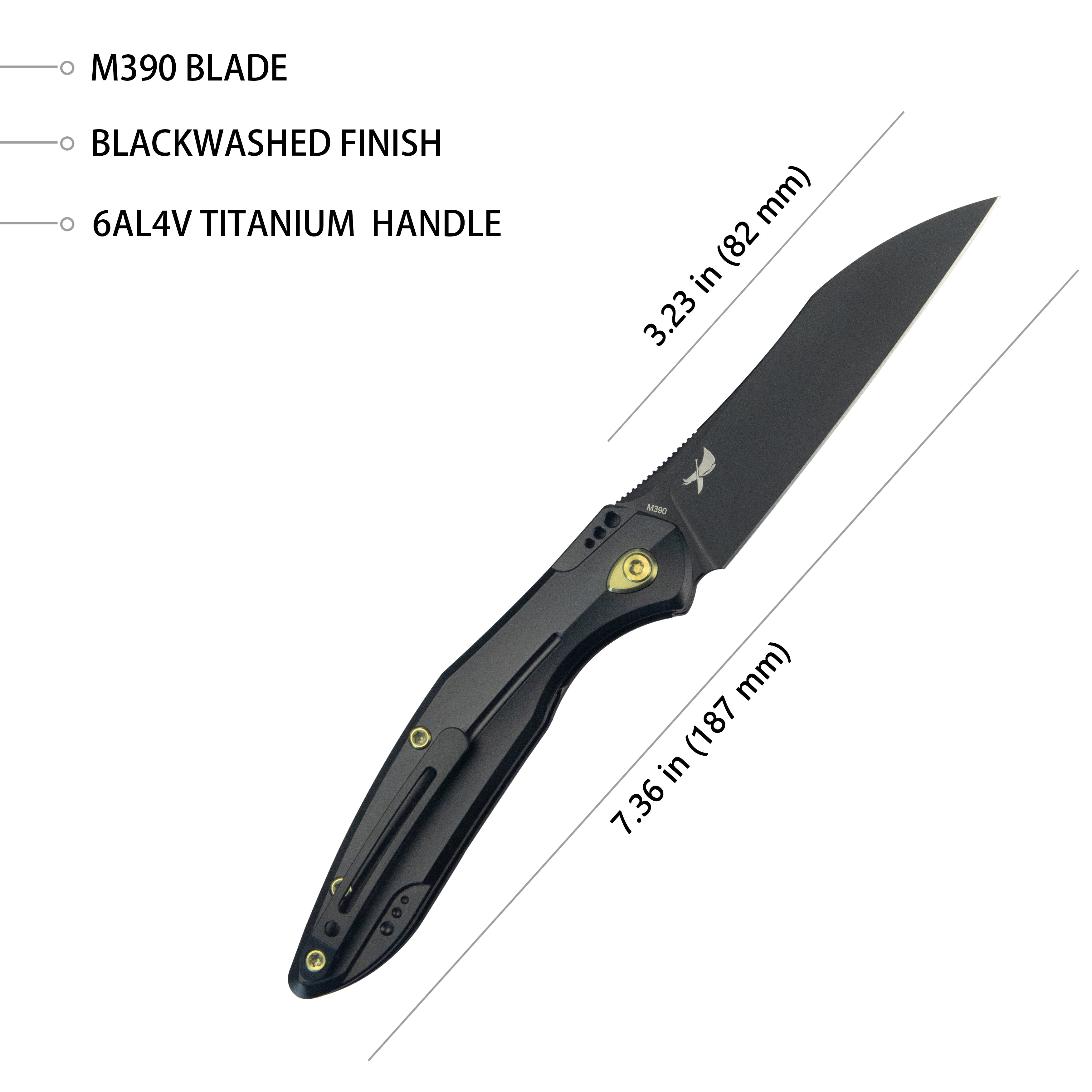Kubey Barracuda Liner Lock Front Flipper Folding Knife