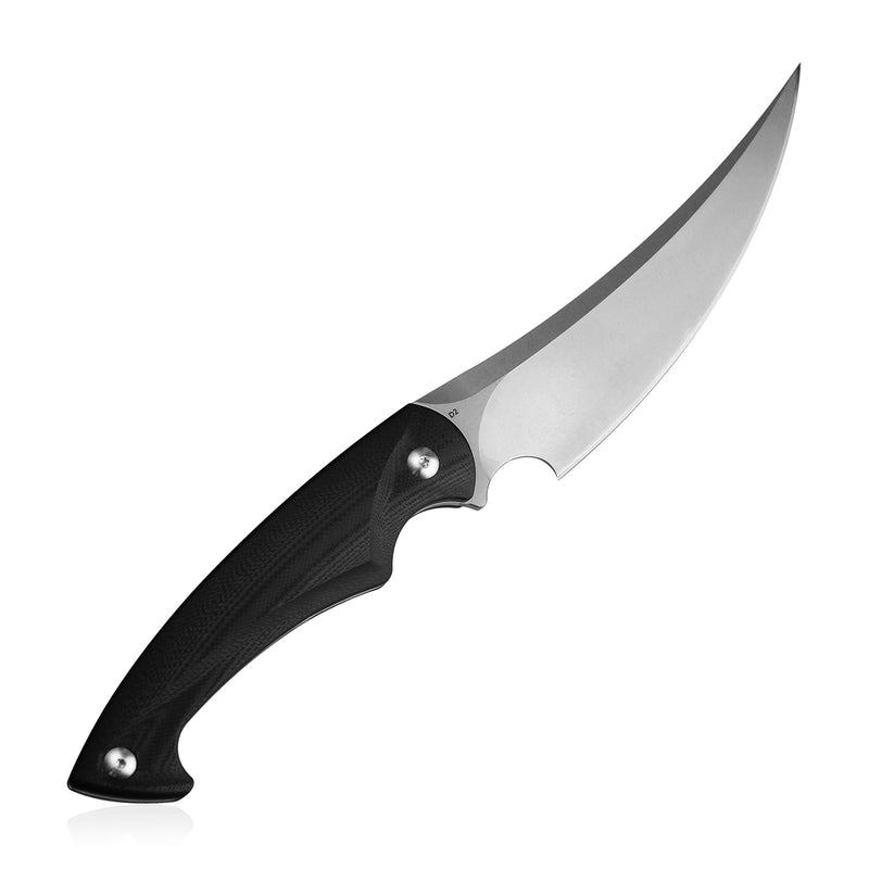 Scimitar Fixed Blade Hunting Knife G10 Handle (5.4" Stonewashed D2) KU231A