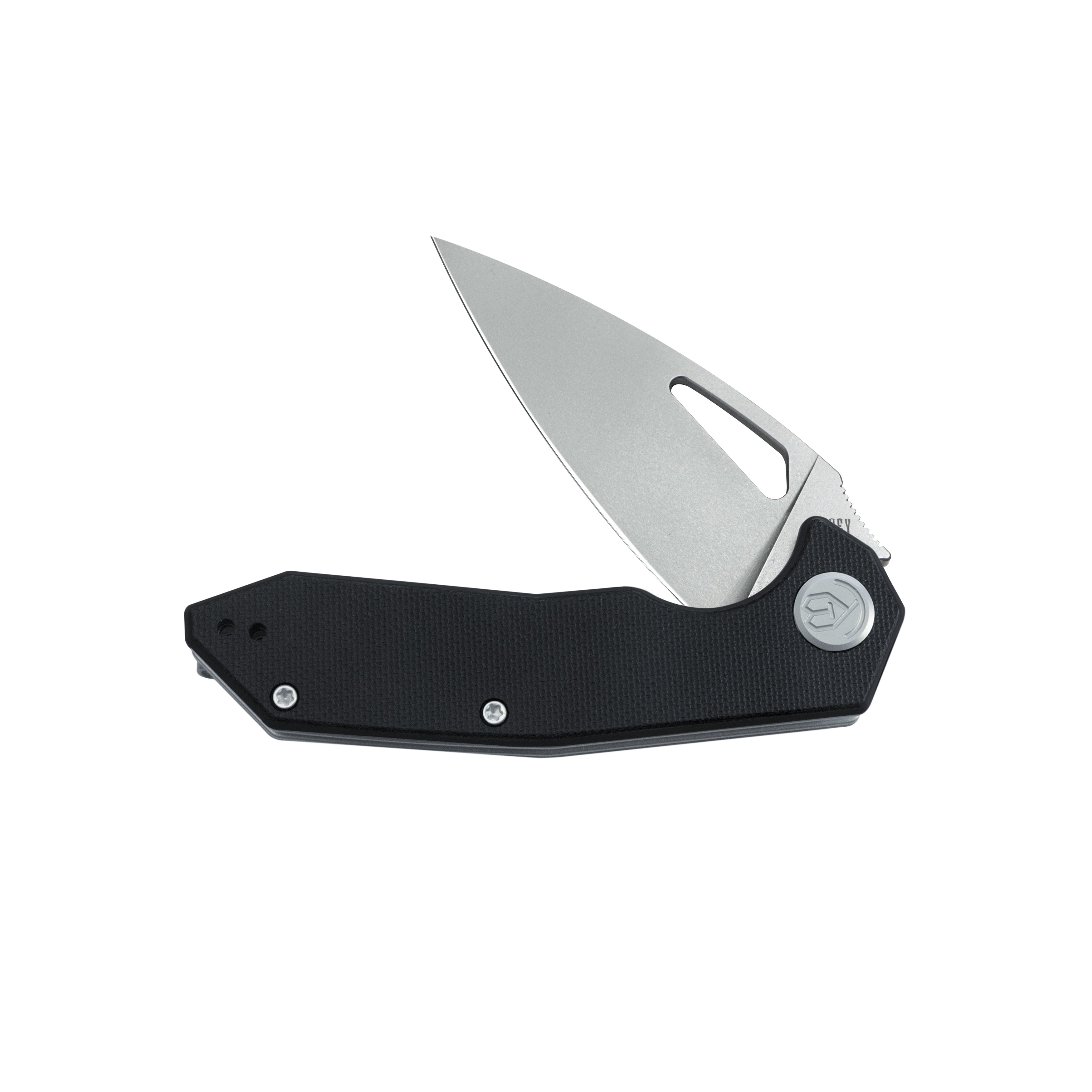 Coeus Liner Lock Thumb Open Folding Knife Black G10 Handle EDC knives 3.11" Stonewash 14C28N KU122U