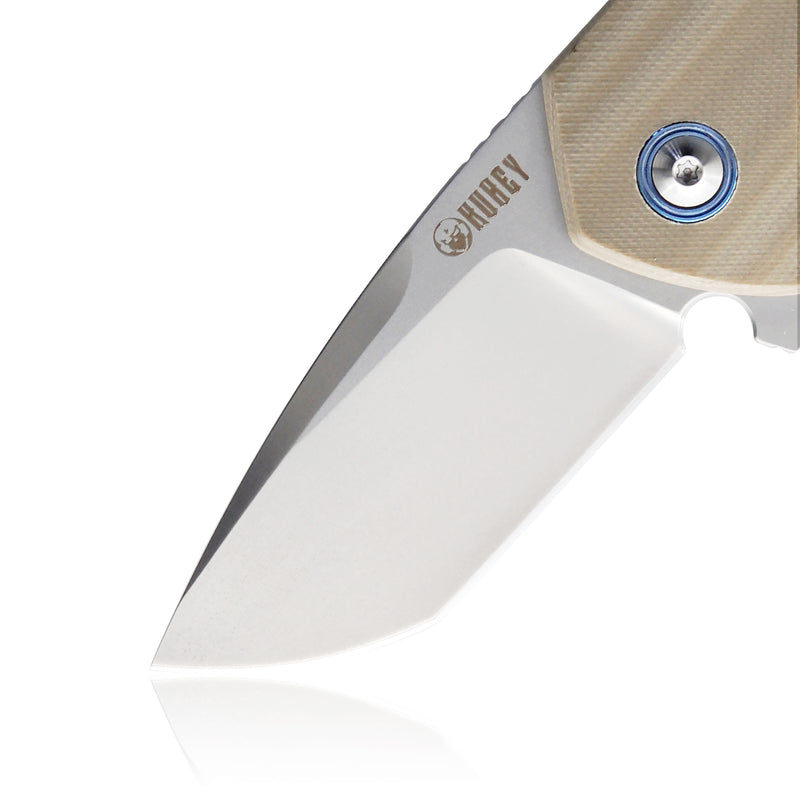 Campe Nest Liner Lock EDC Flipper Knife Tan G10 Handle 2.36" Sandblast D2 KU203C