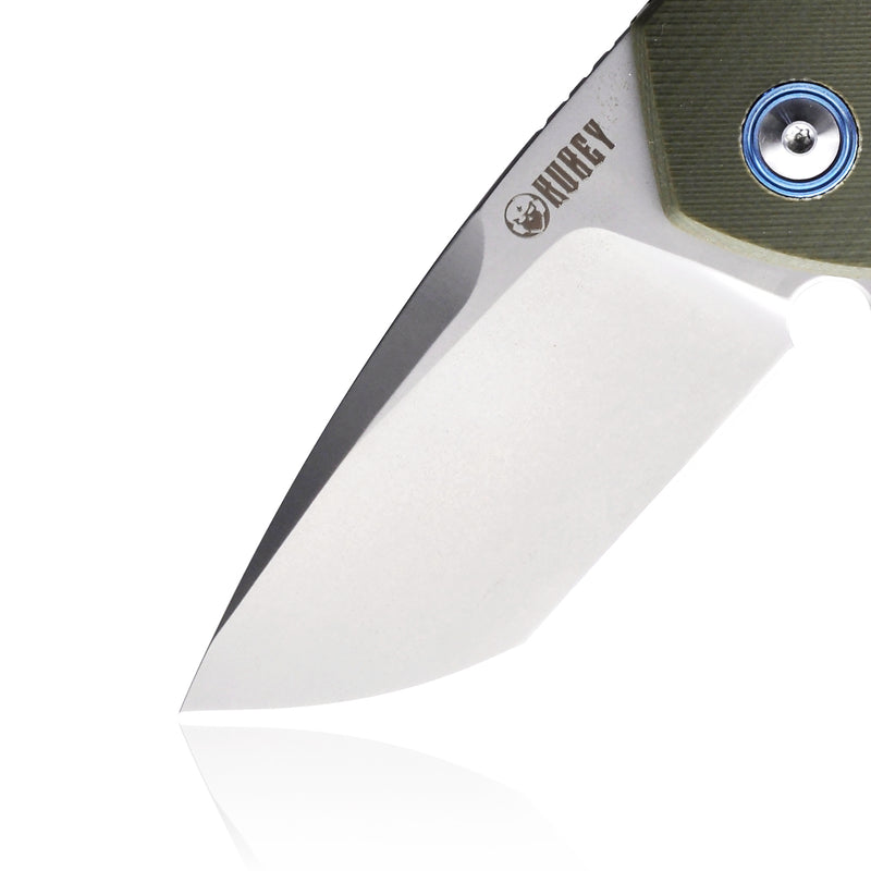 Campe Nest Liner Lock EDC Flipper Knife OD Green G10 Handle 2.36" Sandblast D2 KU203B