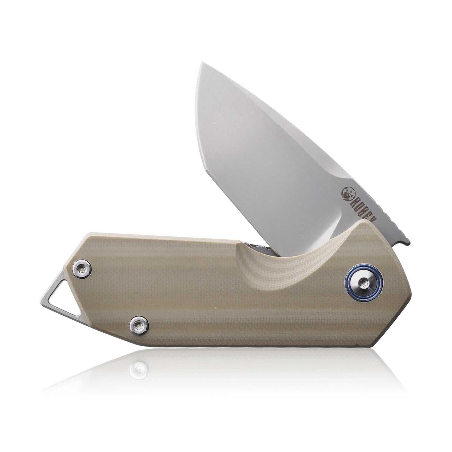 Campe Nest Liner Lock EDC Flipper Knife Tan G10 Handle 2.36" Sandblast D2 KU203C