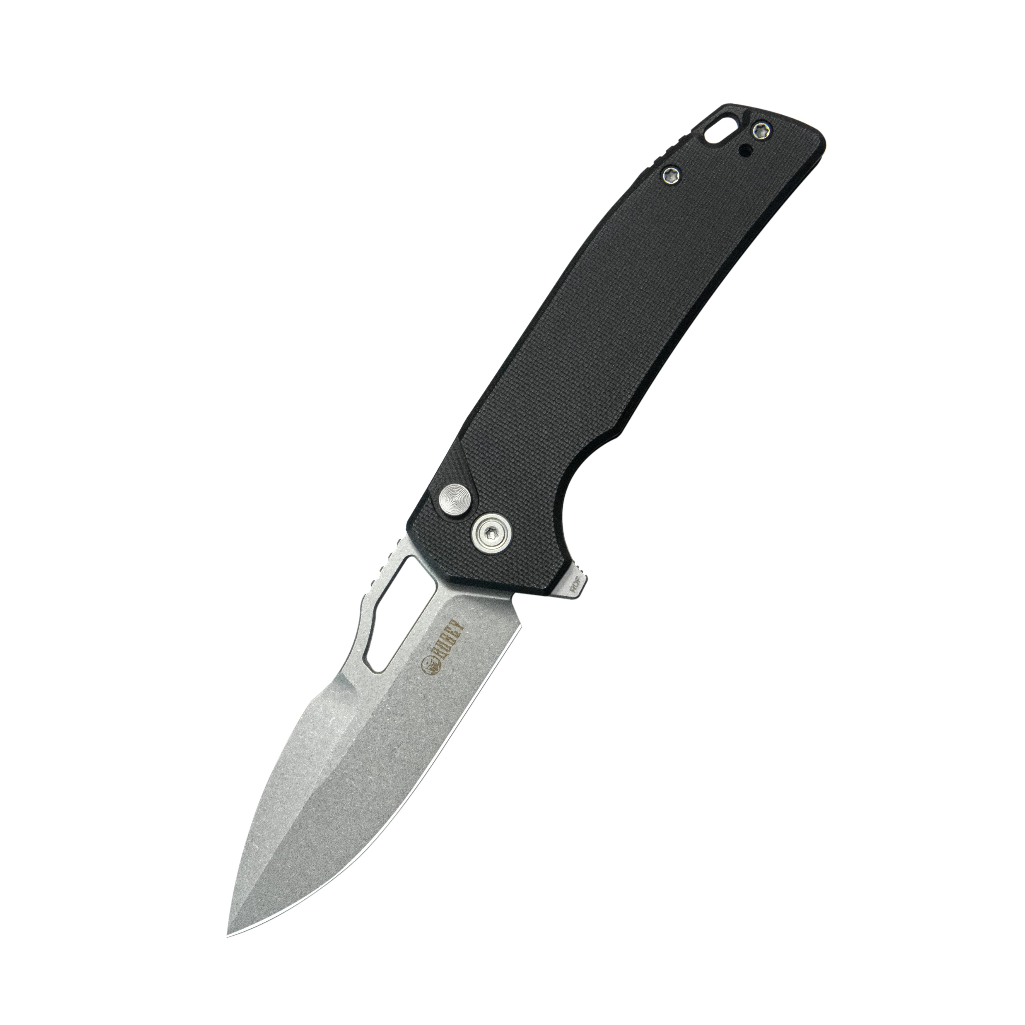 Kubey RDF Pocket Folding Knife Black G-10 Handle 3.11" Beadblast 14C28N Blade Knife KU316N