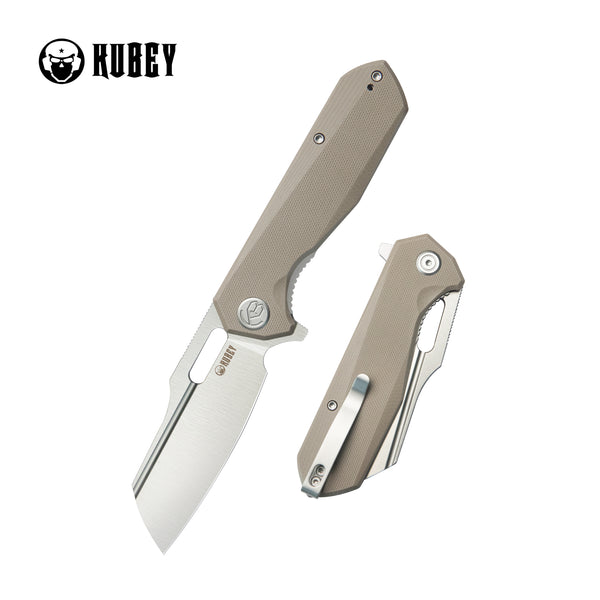 【ku*】 Kubey Atlas Liner Lock Folding Knife Tan G10 Handle 3.31
