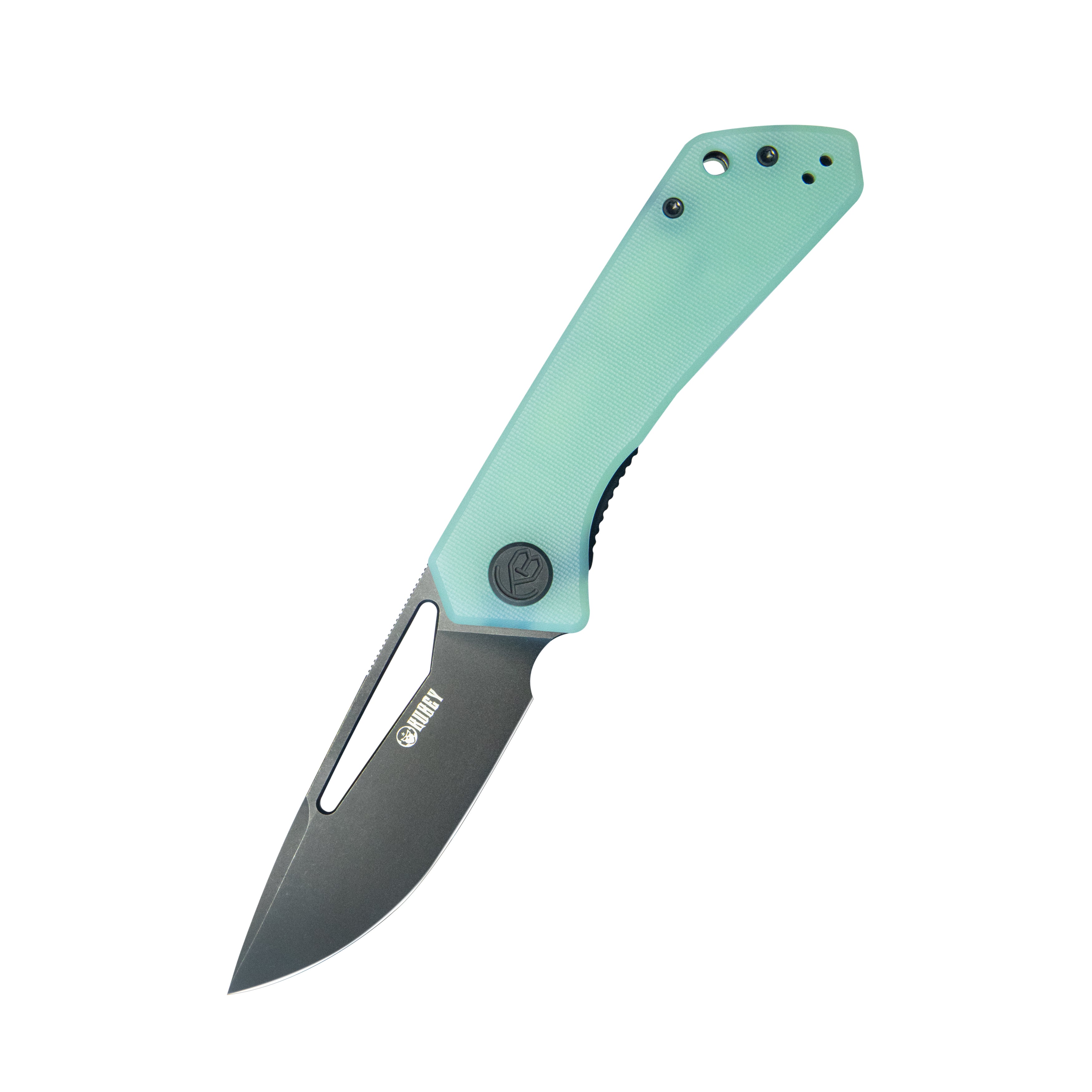 Thalia Front Flipper EDC Pocket Folding Knife Jade G10 Handle 3.27" Blackwash 14C28N KU331N