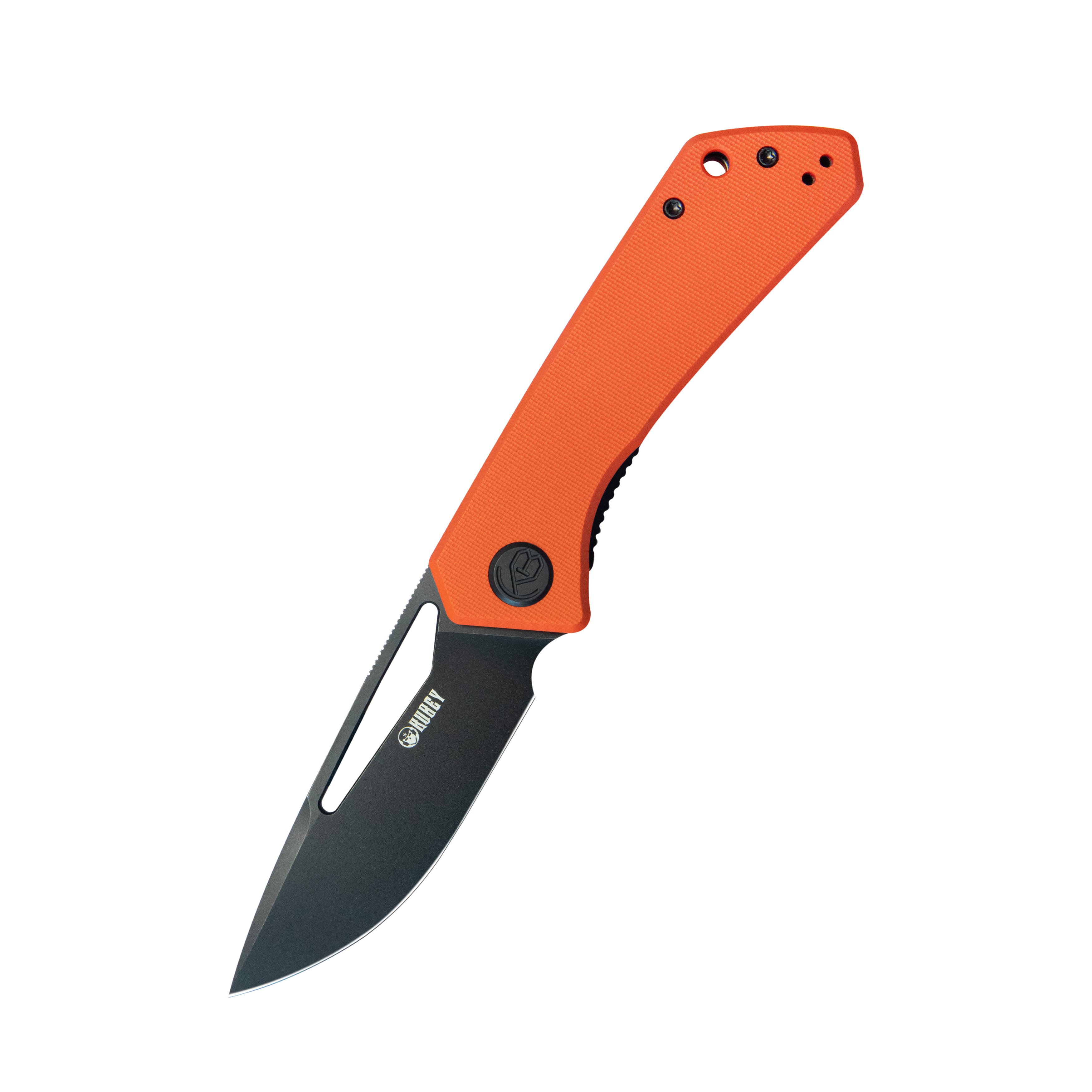 Thalia Front Flipper EDC Pocket Folding Knife Orange G10 Handle 3.27" Blackwash 14C28N KU331O