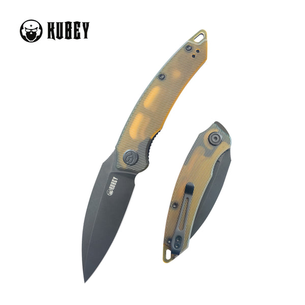 Leaf Liner Lock Front Flipper Folding Knife Ultem Handle 2.99" Blackwash AUS-10 KU333H