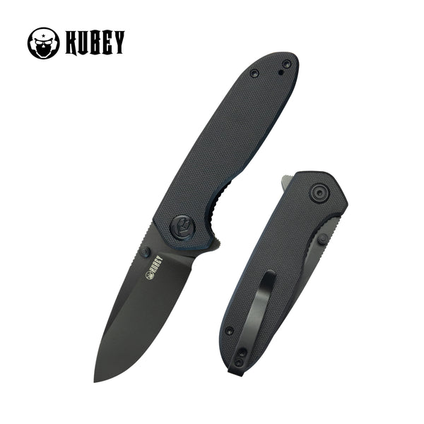 Belus Thumb Stud Everyday Carry Pocket Knife Black G10 Handle 2.95" Blackwashed AUS-10 Blade KU342E