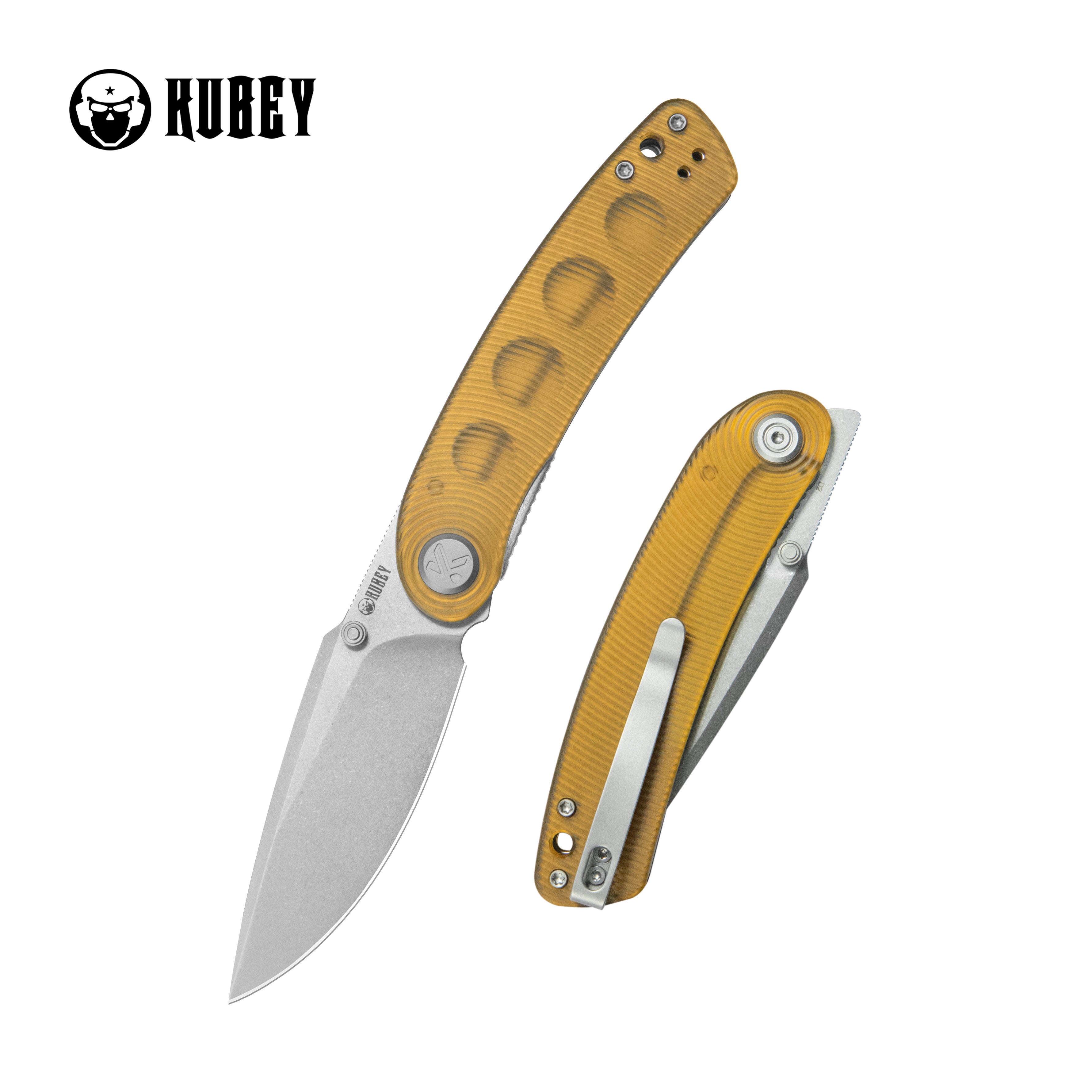Kubey Momentum Liner Lock Folding Knife Ultem Handle 3.43" Beadblast D2 KU344Q