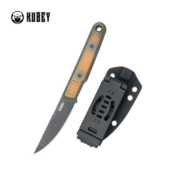 JL Kwaiken Fixie Every Day Carry Fixed Blade Knife Ultem G-10 3.11'' Blackwash 14C28N KU355D