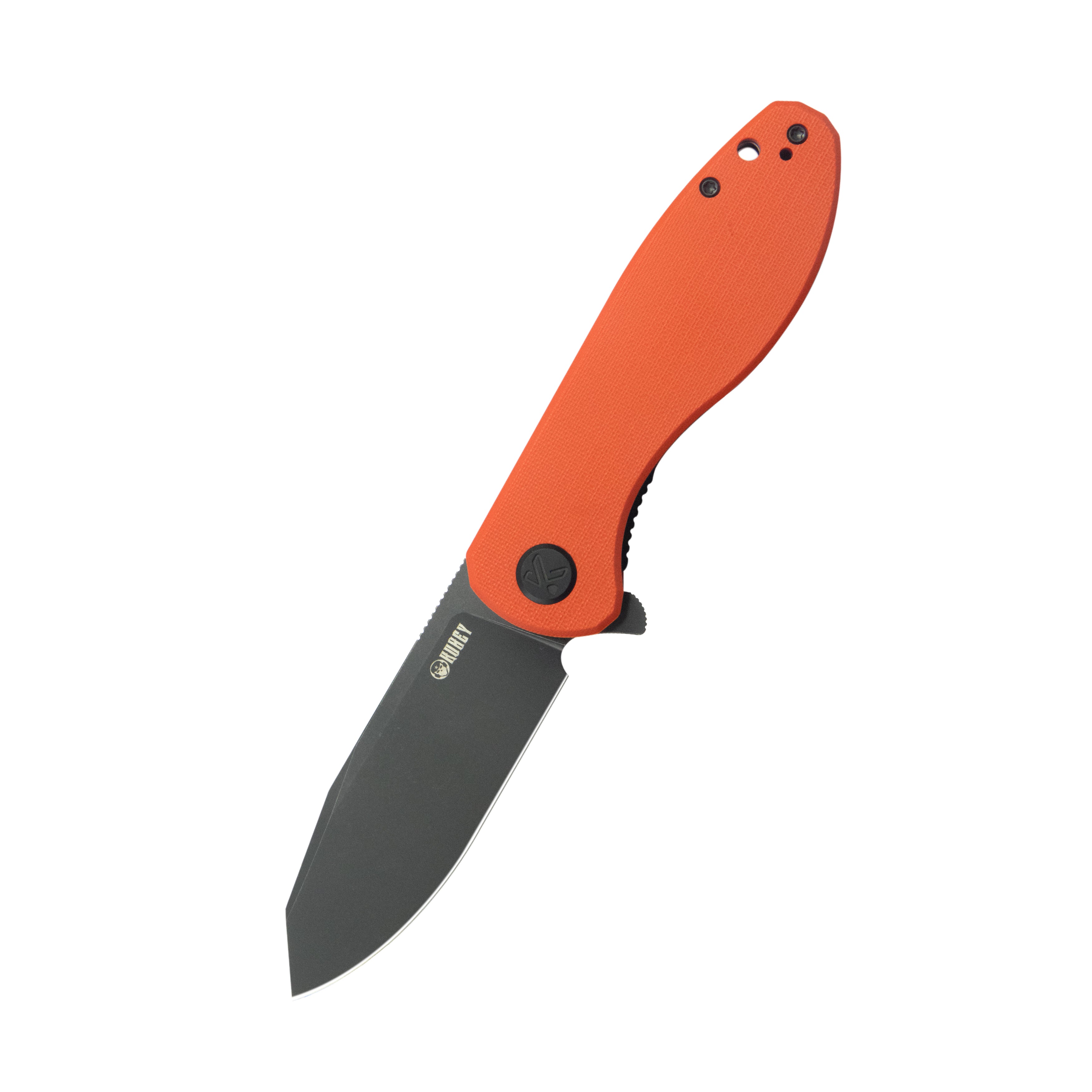 Master Chief Outdoor Folding Pocket Knife Orange G10 Handle 3.43" Blackwash 14C28N KU358O