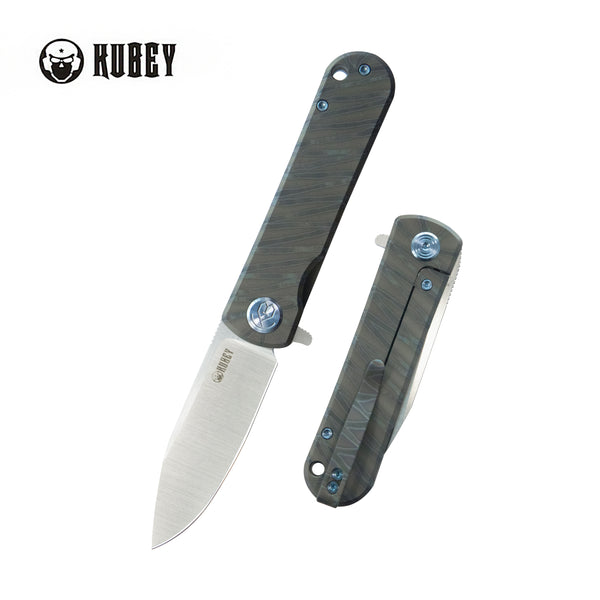 NEO Flipper Folding Pocket Knife Flame Titanium Handle 2.99" Belt Satin S35VN Blade KB359B