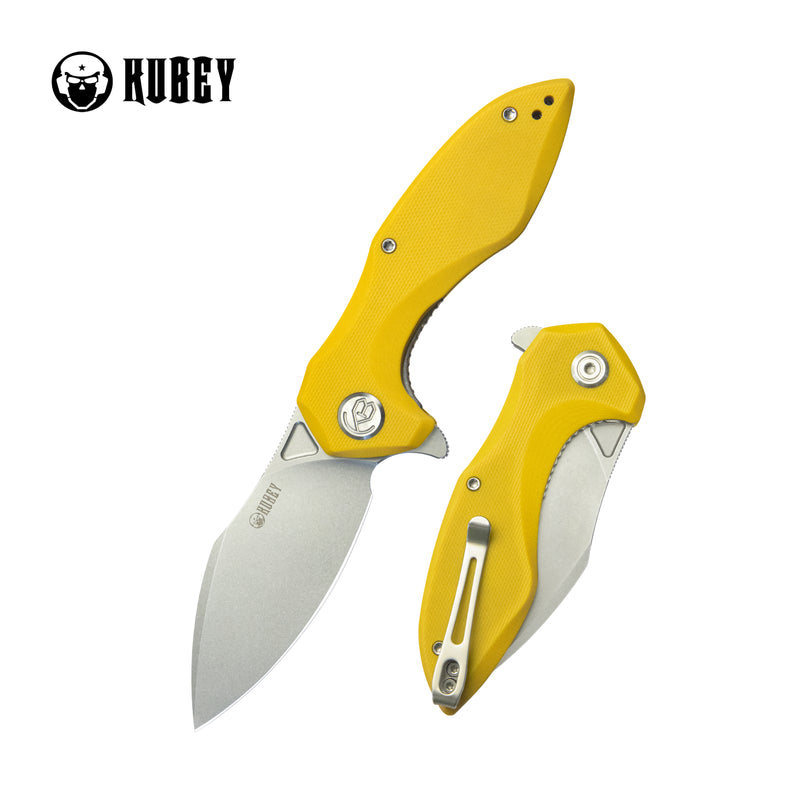 Noble Nest Liner Lock Folding Knife Yellow G10 Handle 3.15" Bead Blasted D2 KU236H