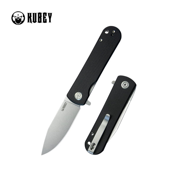 Kubey NEO Klappmesser Outdoor Folding Pocket Knife Black G10 Handle 3.43" Beadblast AUS-10 KU371A