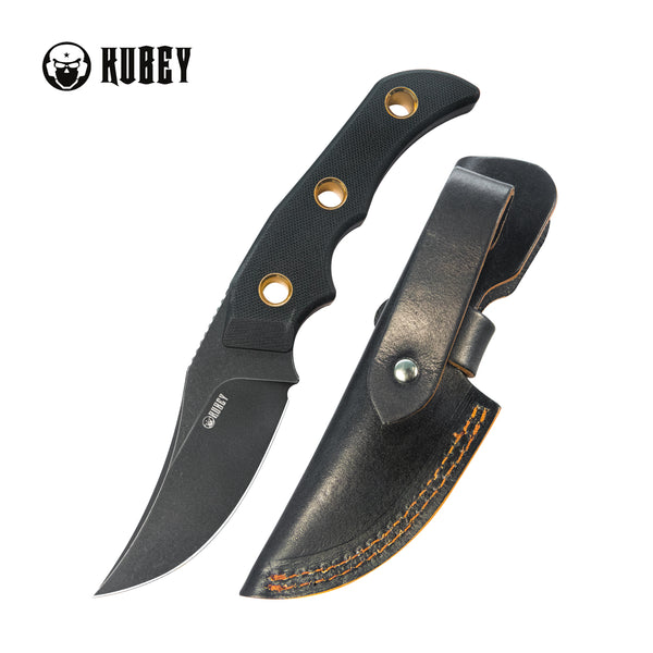 Mikkel Willumsen Design Blade Hunter Clip Point EDC Fixed Blade Knife Black G10 Handle 3.38" Blackwash 14C28N KU375B