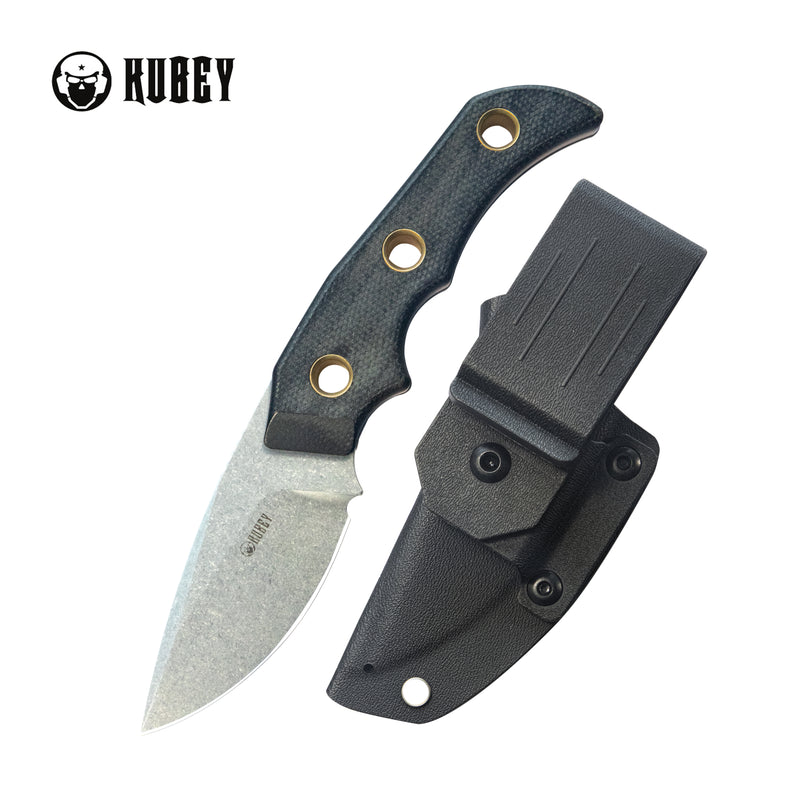 Mikkel Willumsen Design Blade Hunter Drop Point Fixed Blade Knife Black Micarta Handle 2.95''Beadblast 14C28N KU376A