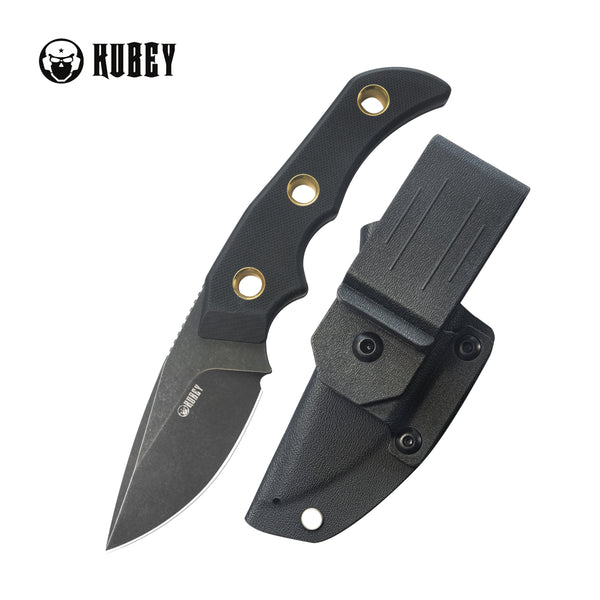 Mikkel Willumsen Design Blade Hunter Drop Point Fixed Blade Knife Black G10 Handle 2.95''Blackwash 14C28N KU376C