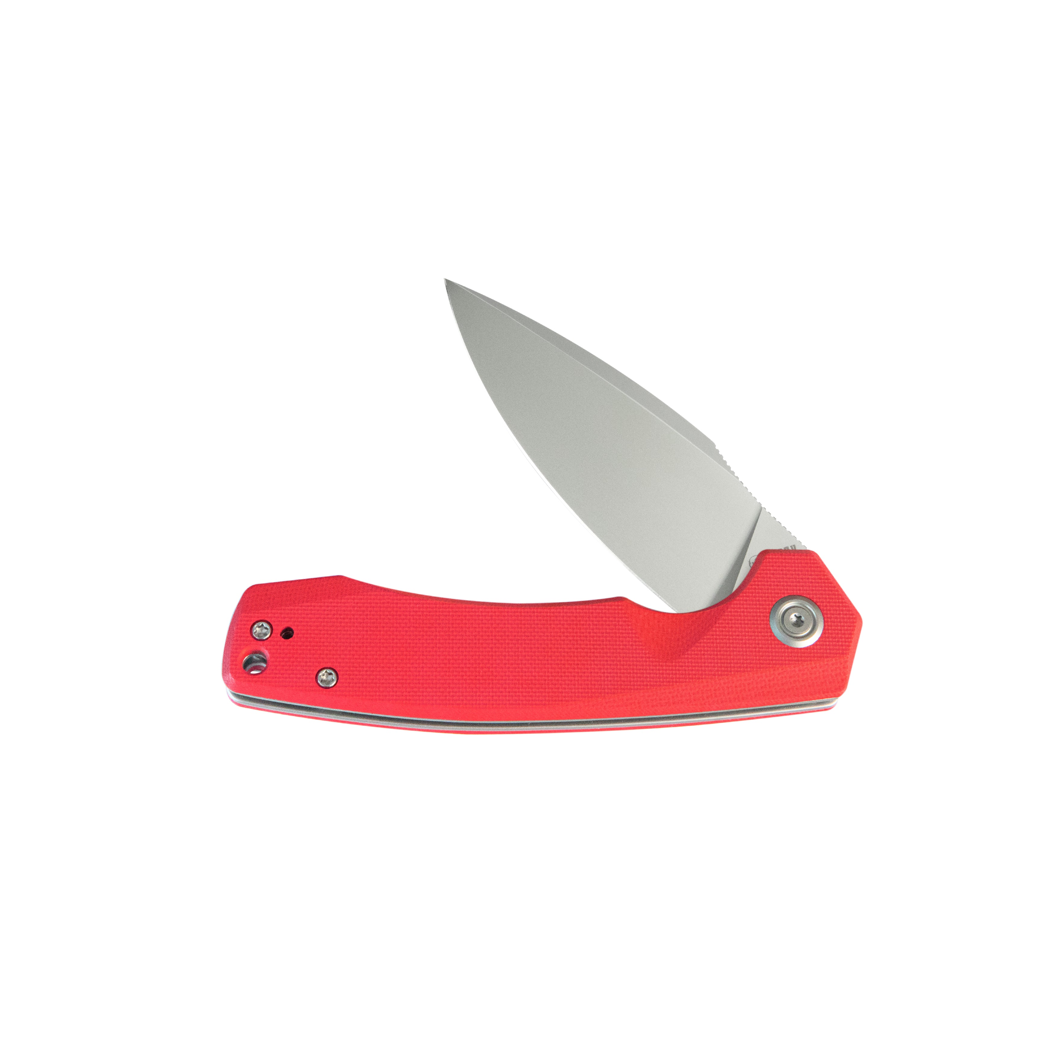 Calyce Liner Lock Flipper Folding Knife Red G10 Handle 3.27" Bead Blasted AUS-10 KU901J