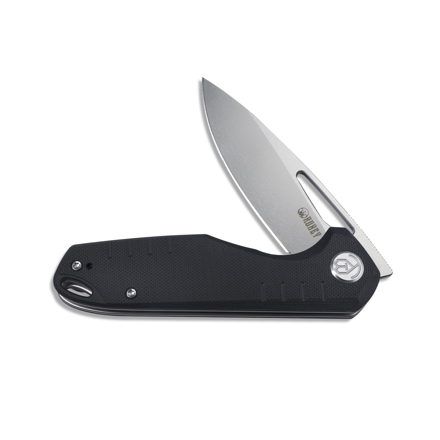 Doris Liner Lock Front Flipper Folding Knife Black G10 Handle 3.27" Bead Blasted Finish D2 KU324A