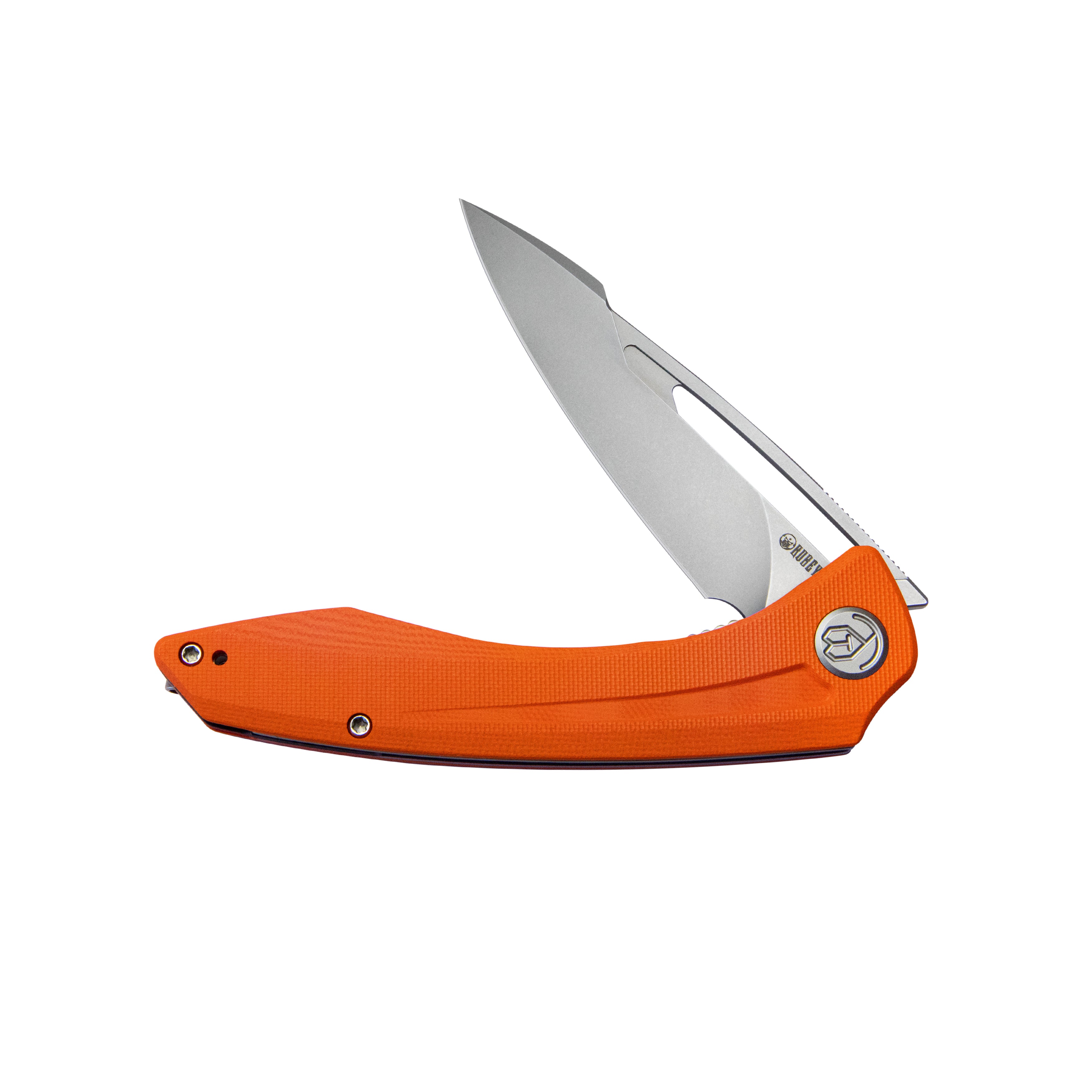 Merced Folding Knife 3.46" Beadblasted AUS-10 Blade With Durable Orange G10 Handle Reliable Tactical Pocket Knife KU345B