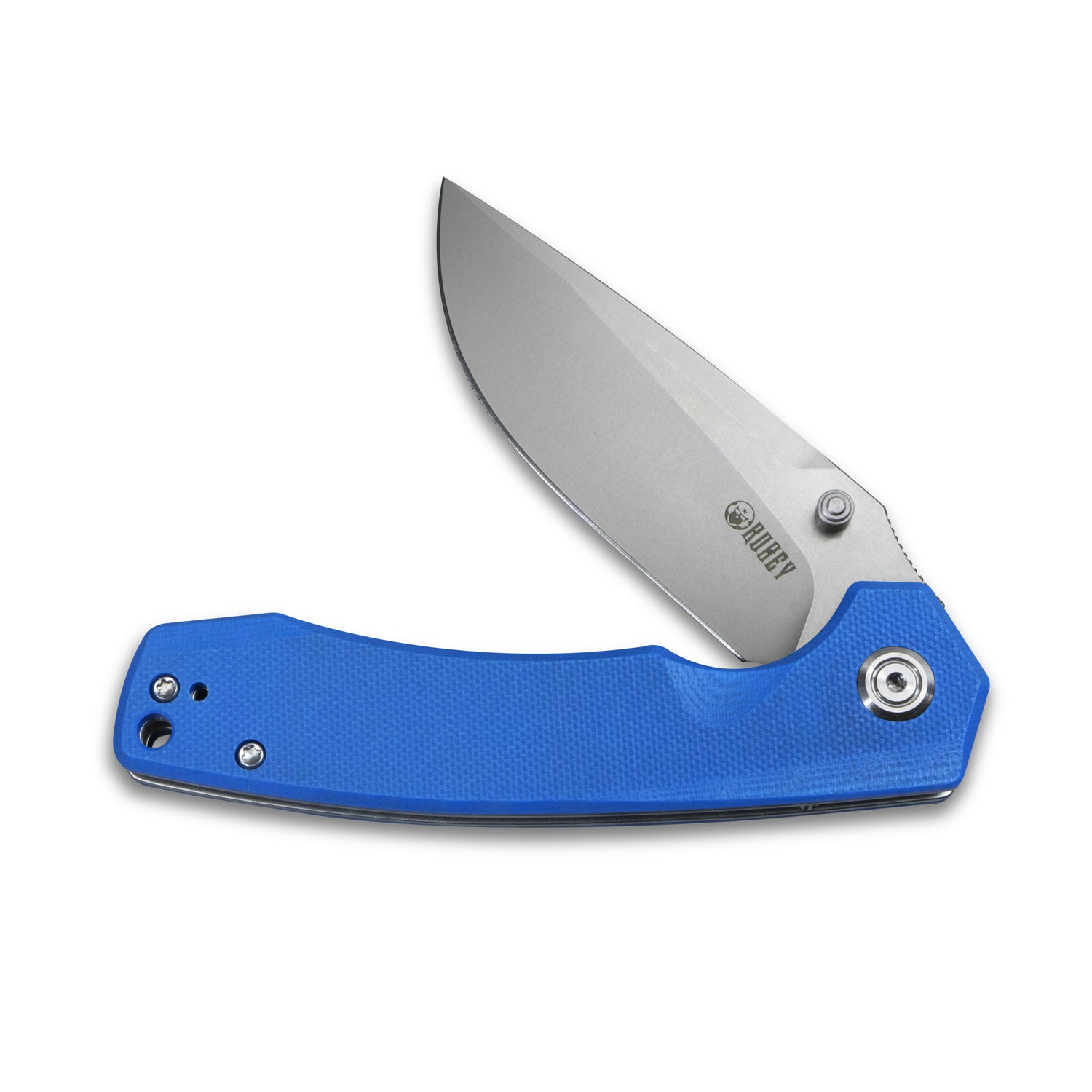 Calyce Liner Lock Flipper Folding Knife Blue G10 Handle 3.27" Bead Blasted D2 KU901B