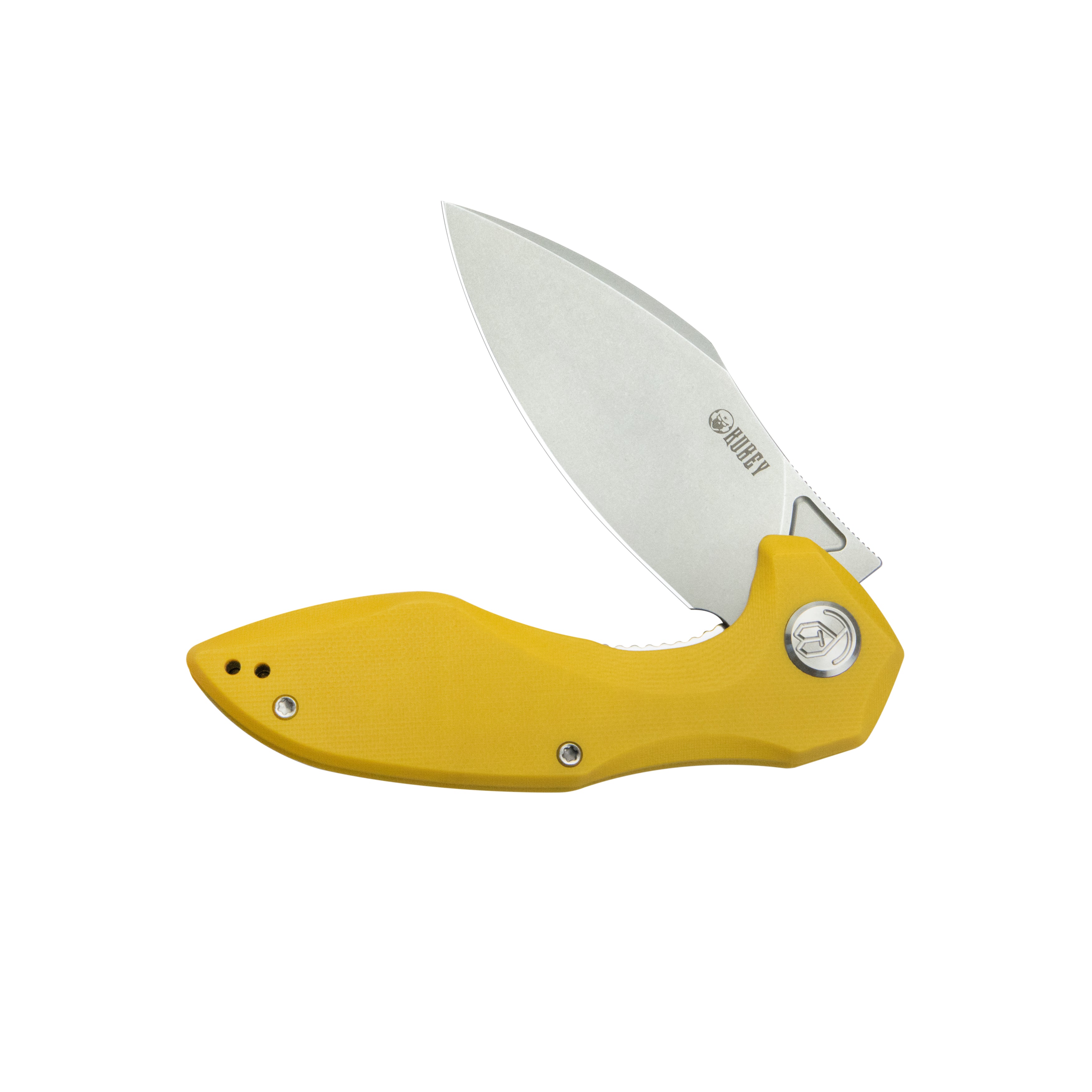 Noble Nest Liner Lock Folding Knife Yellow G10 Handle 3.15" Bead Blasted D2 KU236H