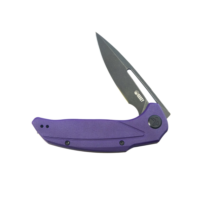 Nautilus Flipper Knife Purple G10 Handle 3.46" Silver Sandblast 14C28N KU372A