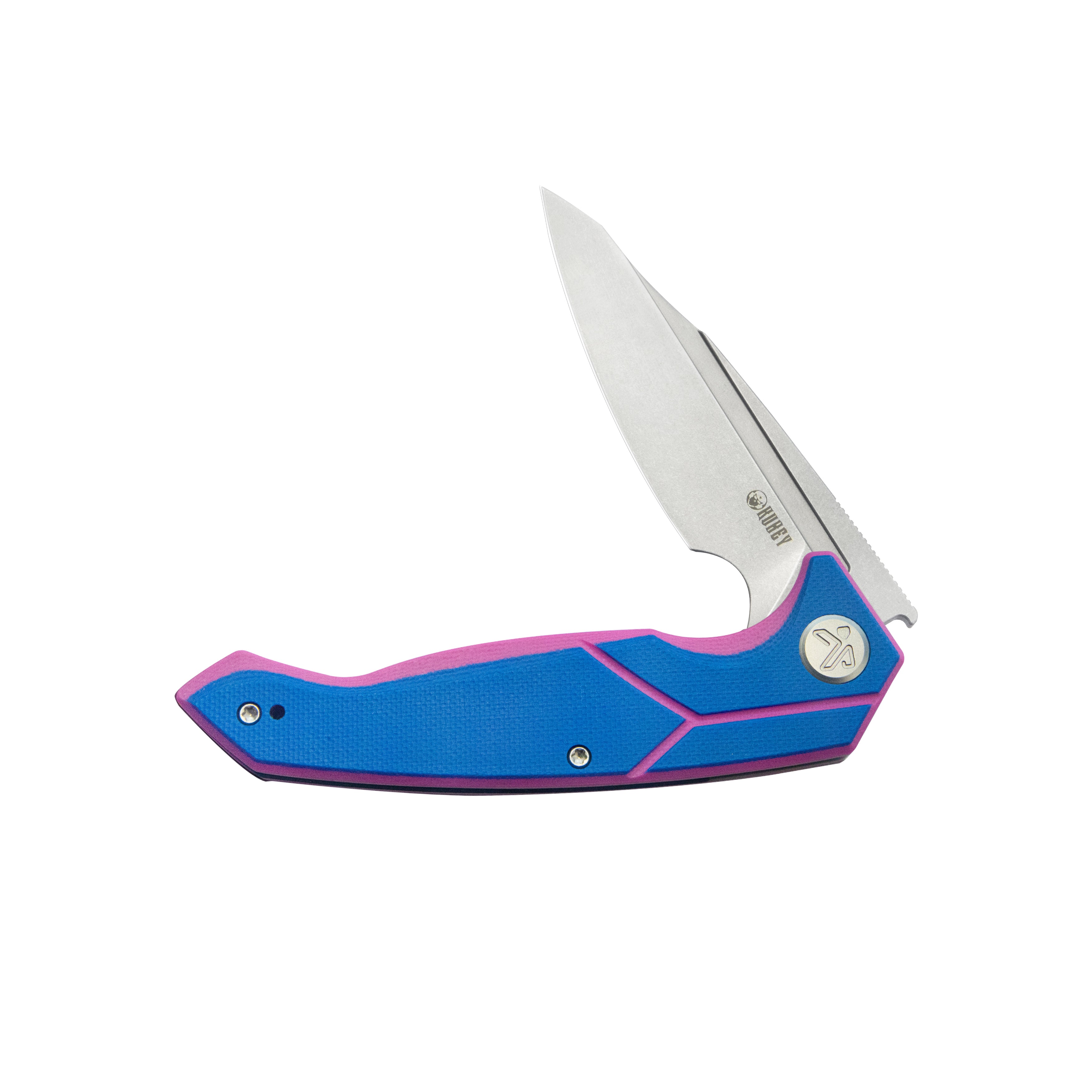 RBC-1 Outdoor Flipper Knife Blue Pink G10 Handle 3.46" Stonewash 14C28N KU373C